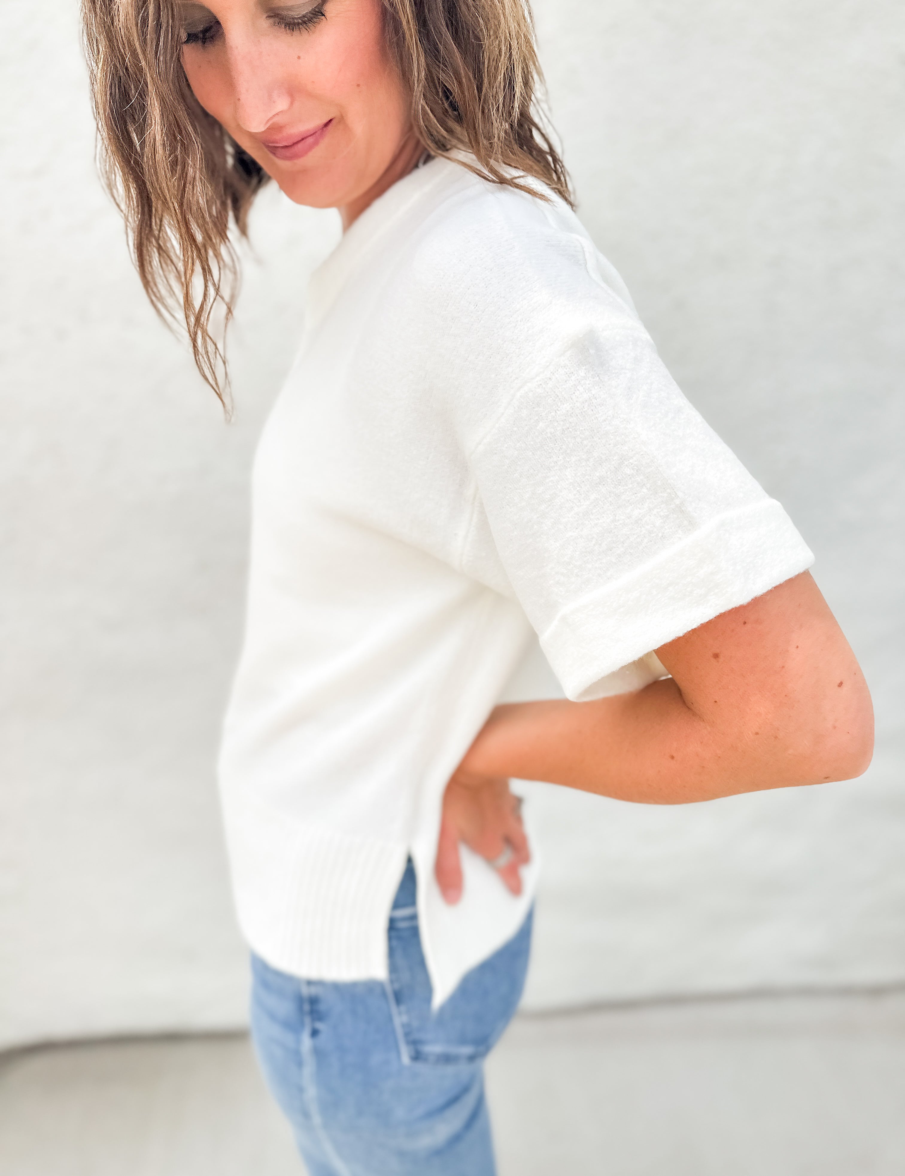 The Catrina Short Sleeve Sweater by Dear John