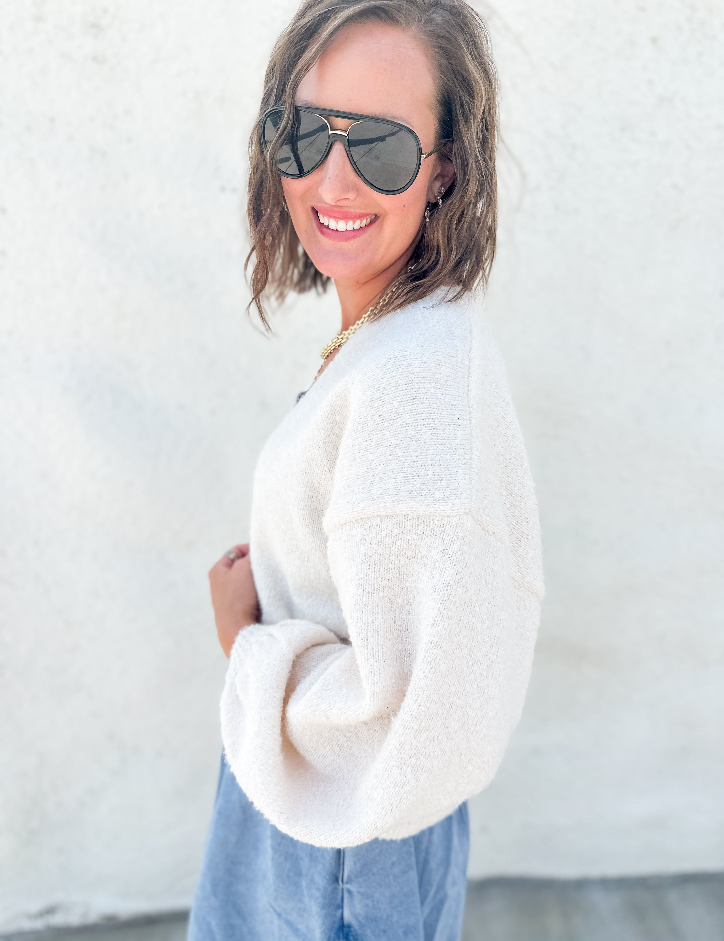 The Marley Dolman Sleeve Sweater by Sadie and Sage