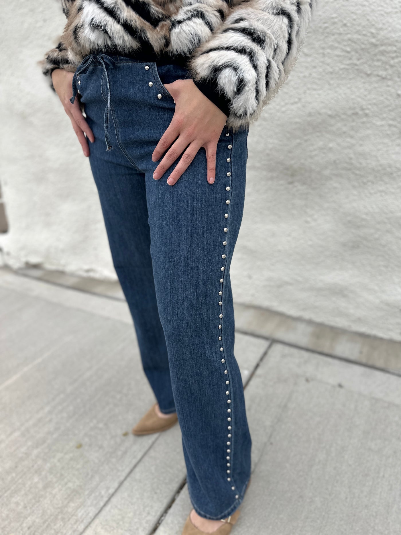 JBD The Libby Studded Drawstring Wide Leg