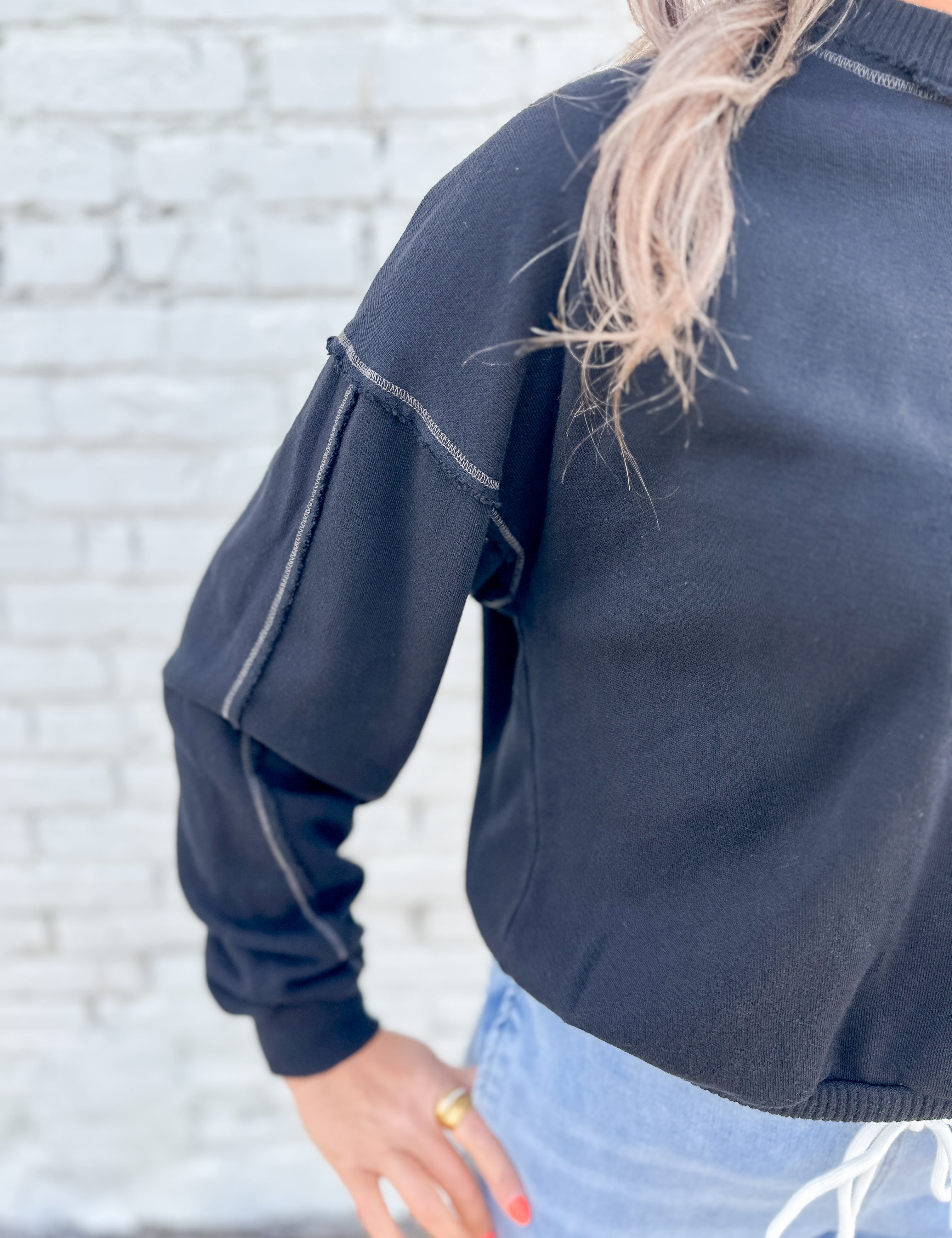 The Greene Contrast Stitch Sweatshirt by Project Social T