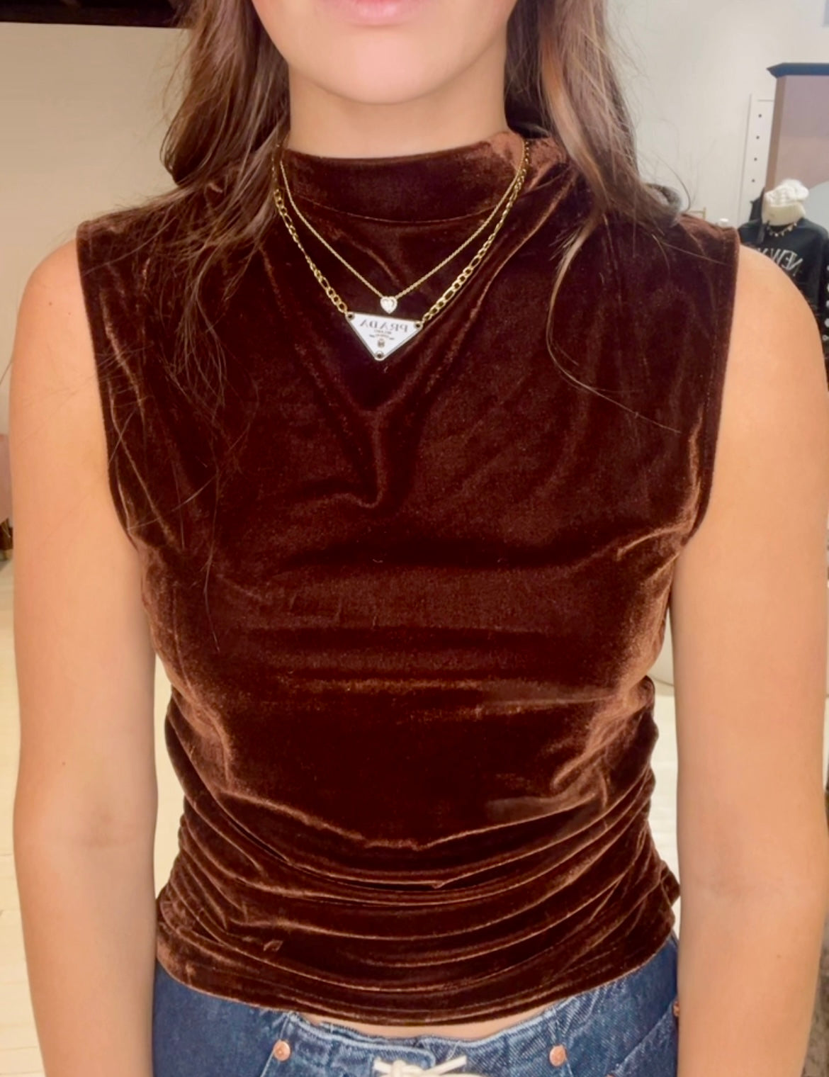 The Midnight Oil Velvet High Neck Top