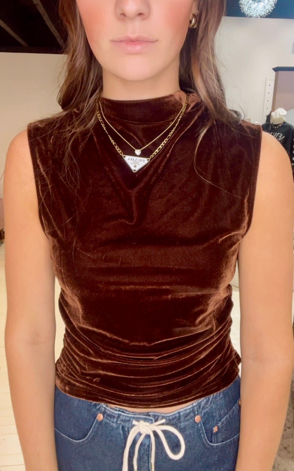 The Midnight Oil Velvet High Neck Top