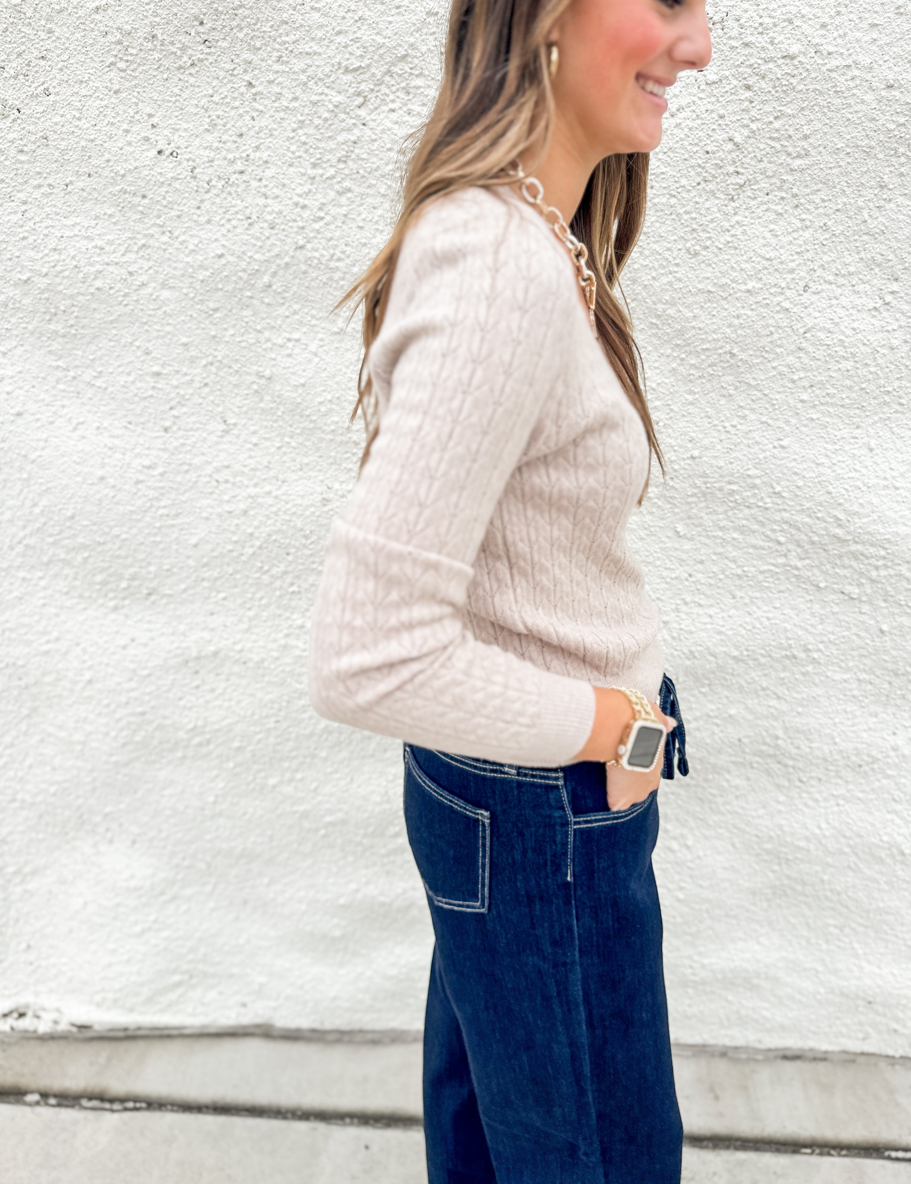 The Aria Scallop Neck Sweater