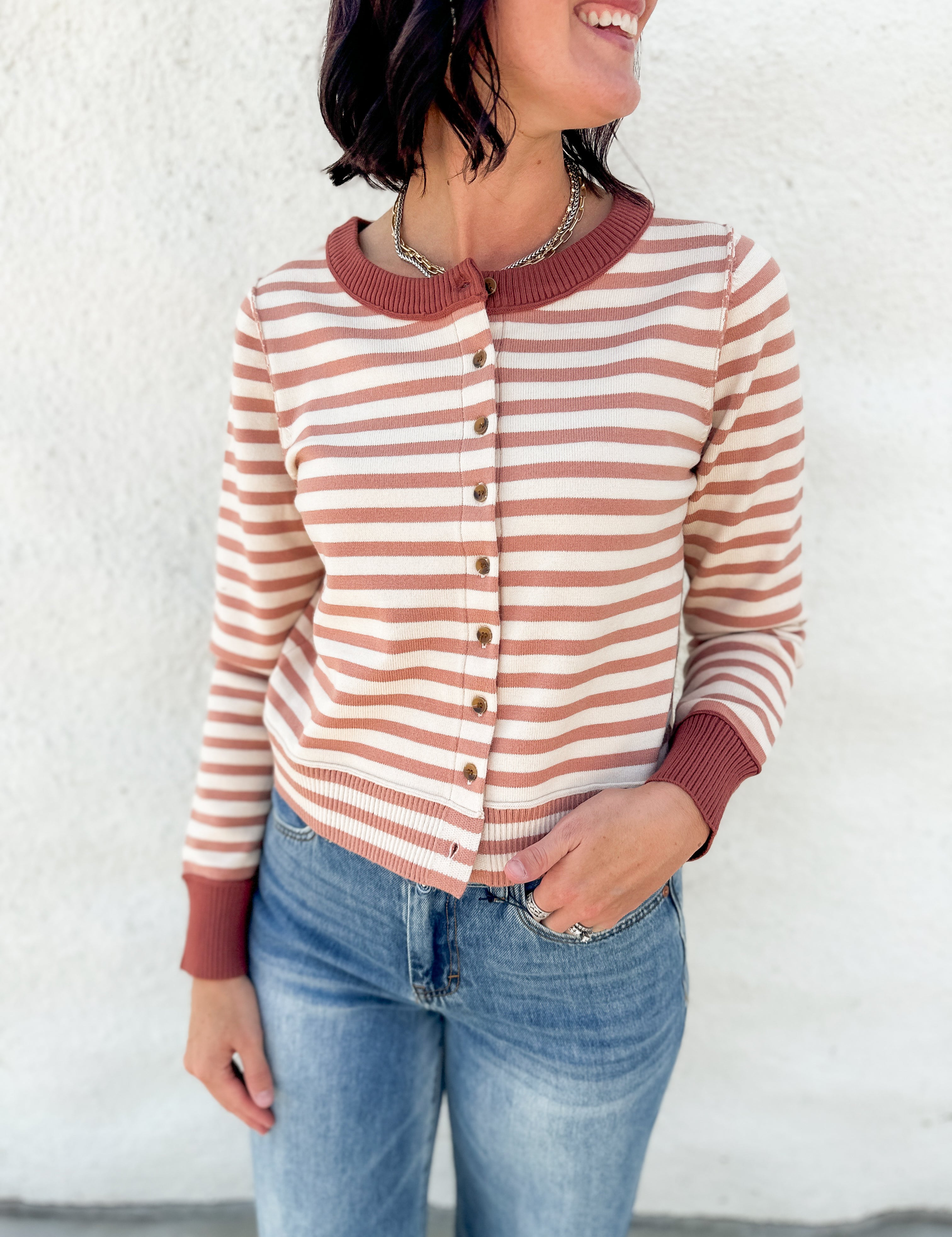 The Emma Block Striped Cardigan