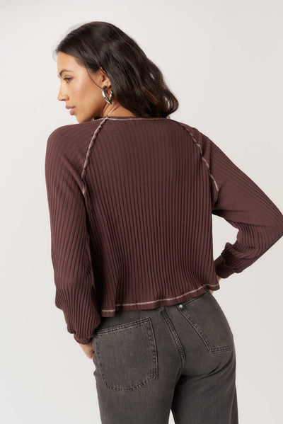 PROJECT SOCIAL TEE The Homebody V-Neck Rib Longsleeve