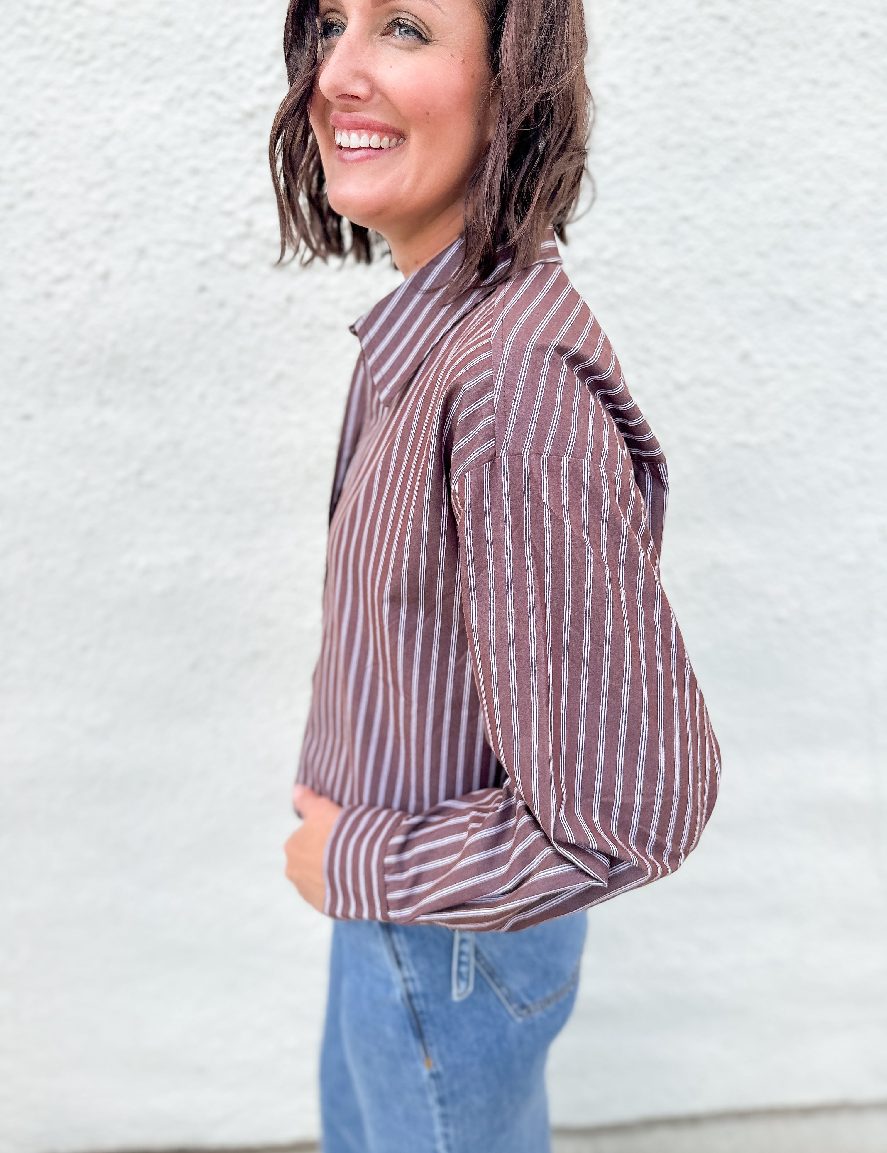 The Miranda Cropped Button Up Blouse