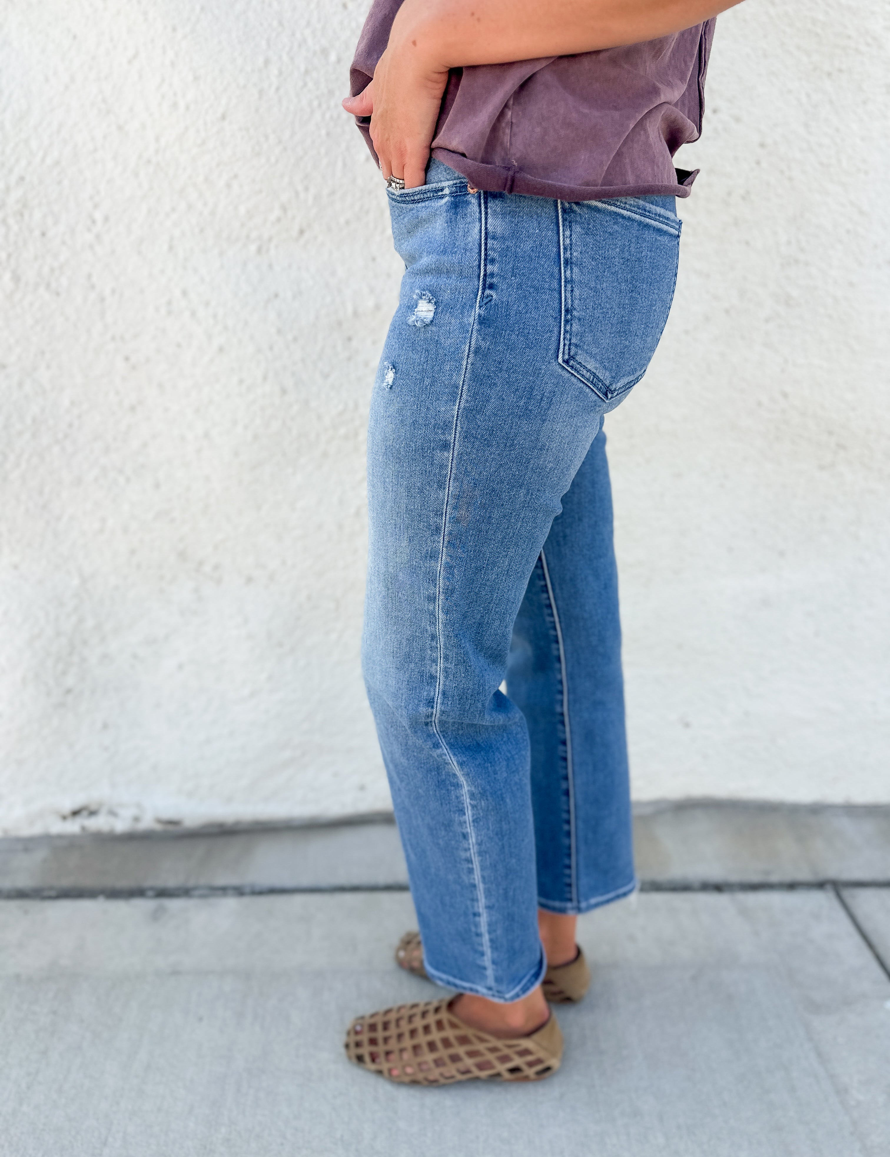 The Rebel Mid Rise Ankle Slim Straight by Daze Denim
