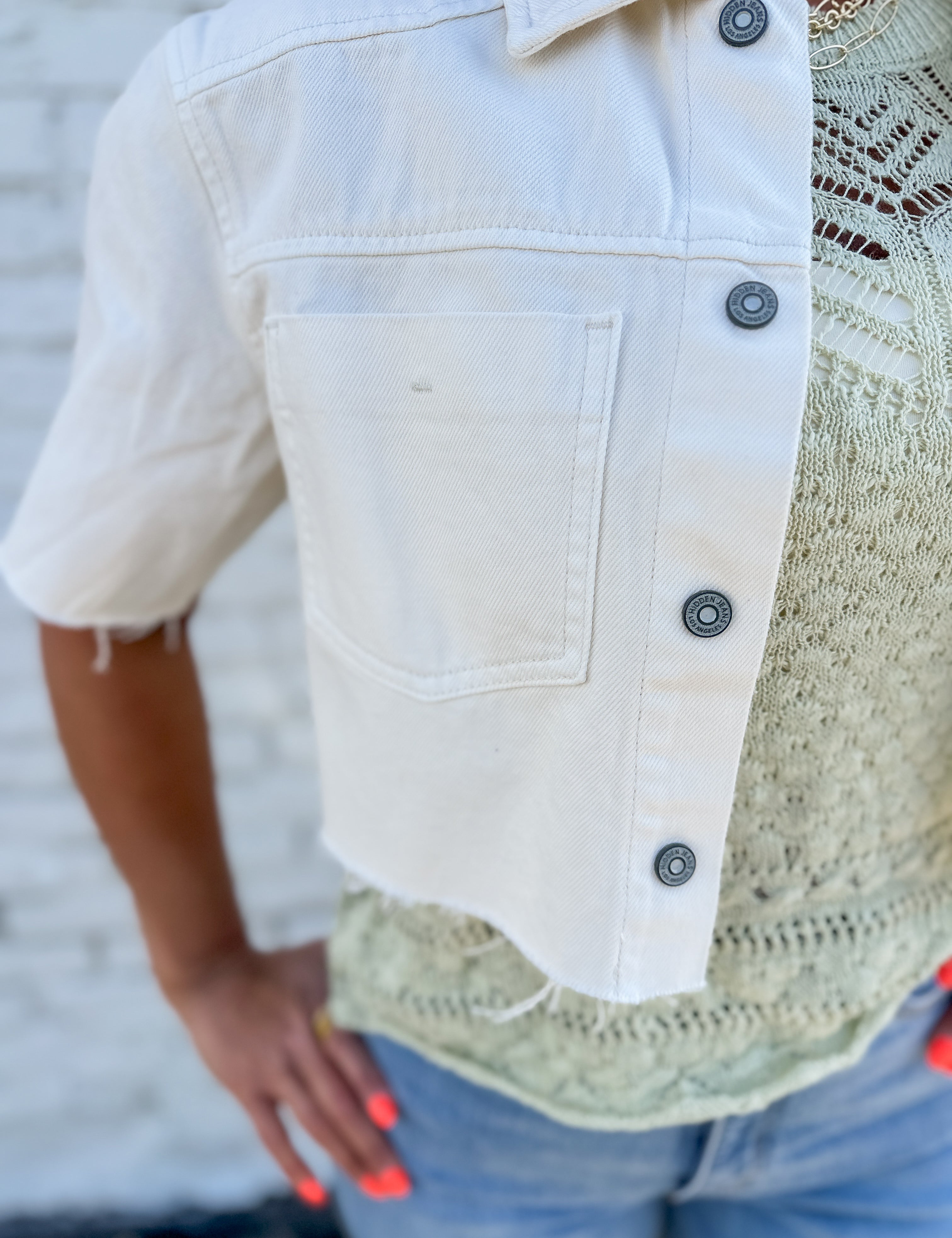 The Amanda Cropped Shirt Jacket by Hidden