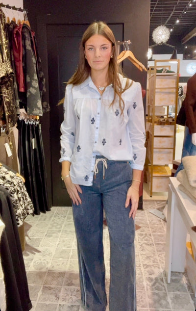 DAZE The Cozy Jean Wide Leg Pull On