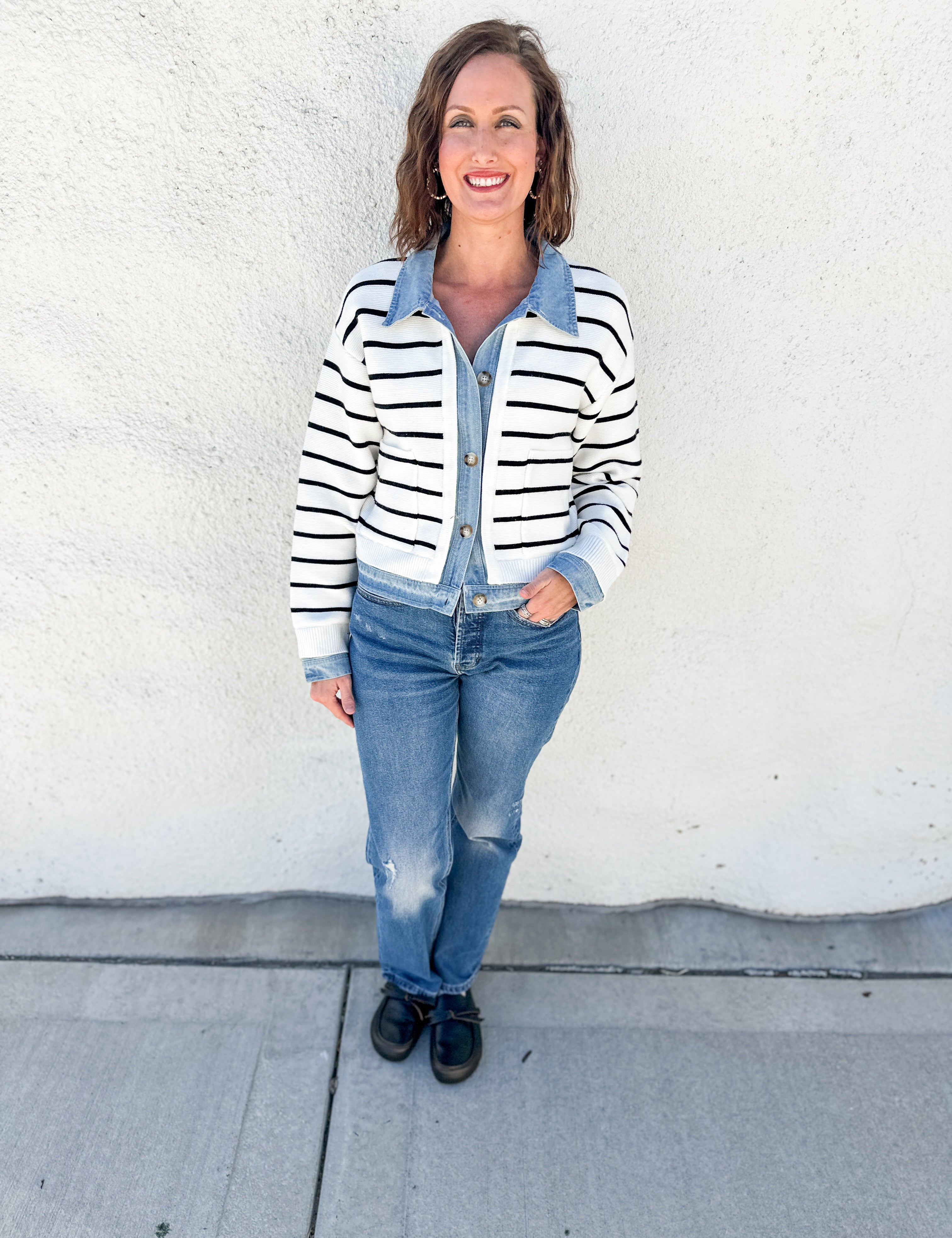 The Cheyanne Denim Detail Cardigan