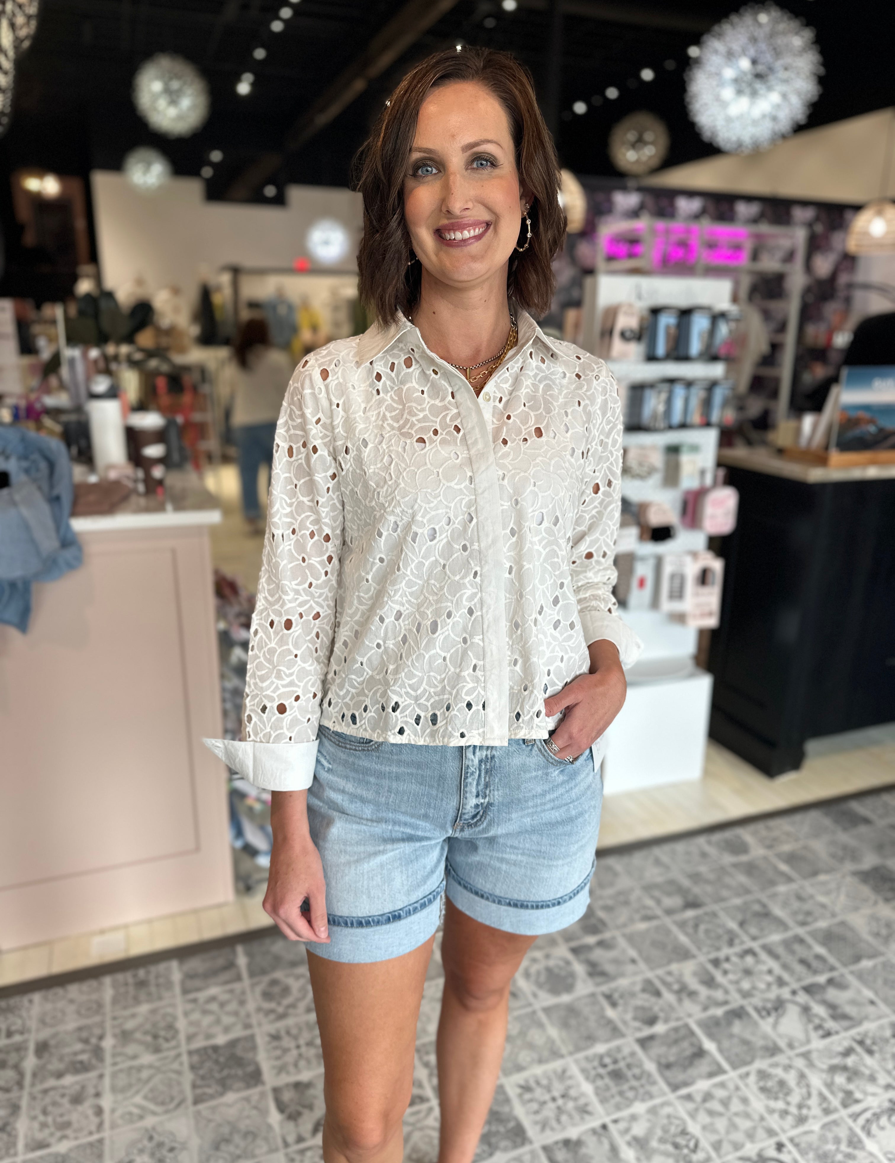 The Mia Eyelet Top