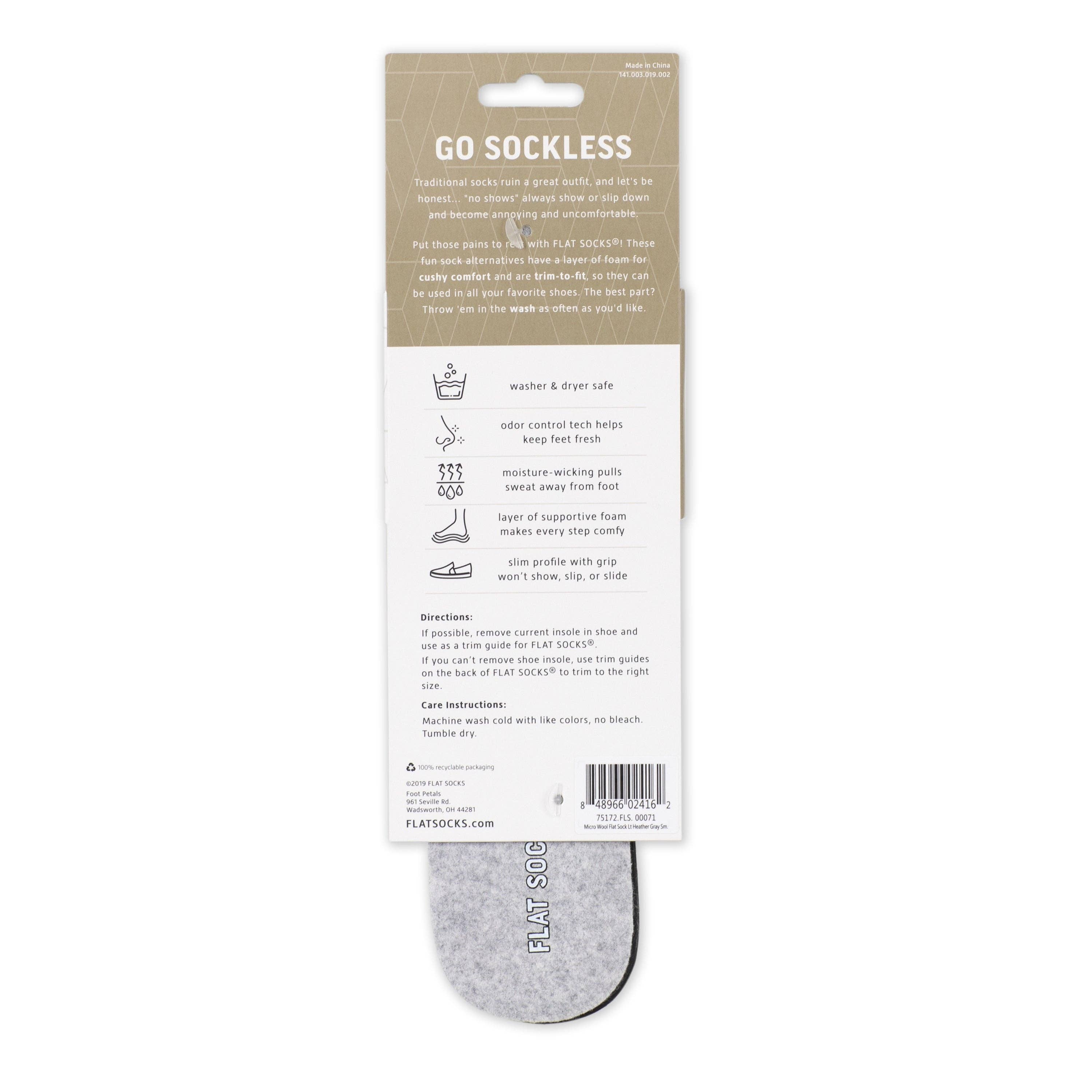 Light Heather Grey FLAT SOCKS