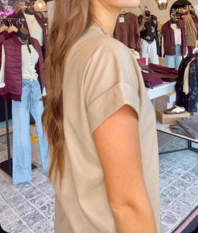 The Carmen Faux Leather Top