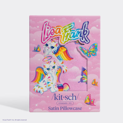 The Lisa Frank x Kitsch Standard Satin Pillowcase - Angel Kitty™