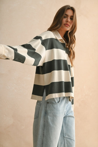 The Harlyn Ruby Striped Pullover