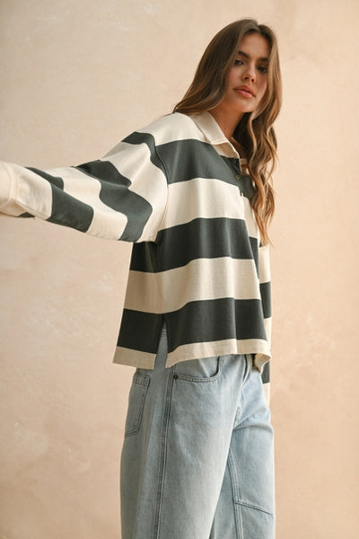 The Harlyn Ruby Striped Pullover