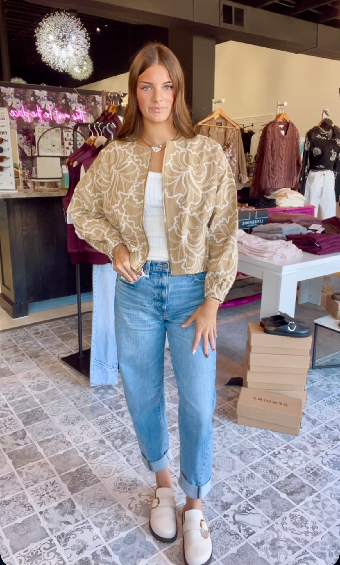 The Elayna Embroidered Bomber Jacket