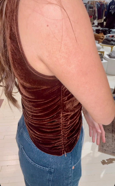 The Midnight Oil Velvet High Neck Top