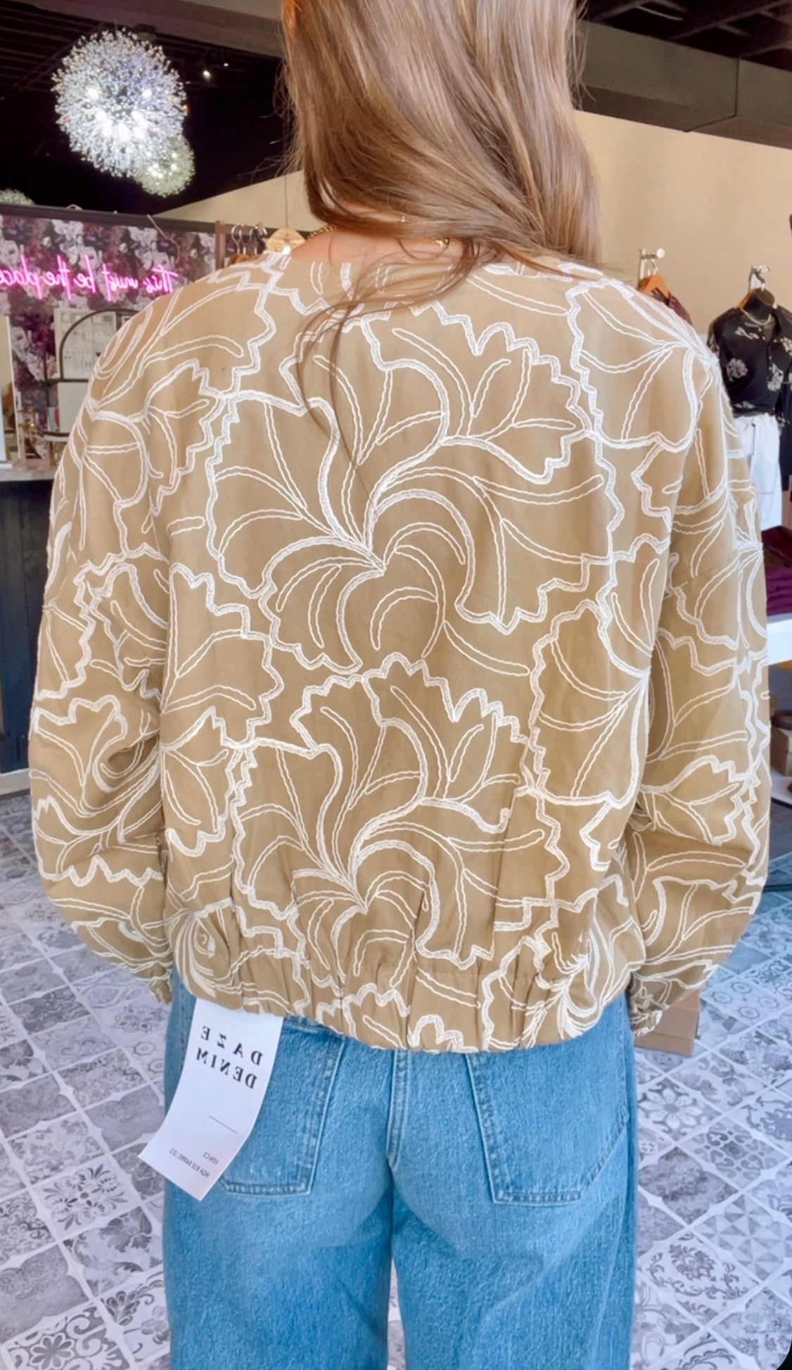 The Elayna Embroidered Bomber Jacket