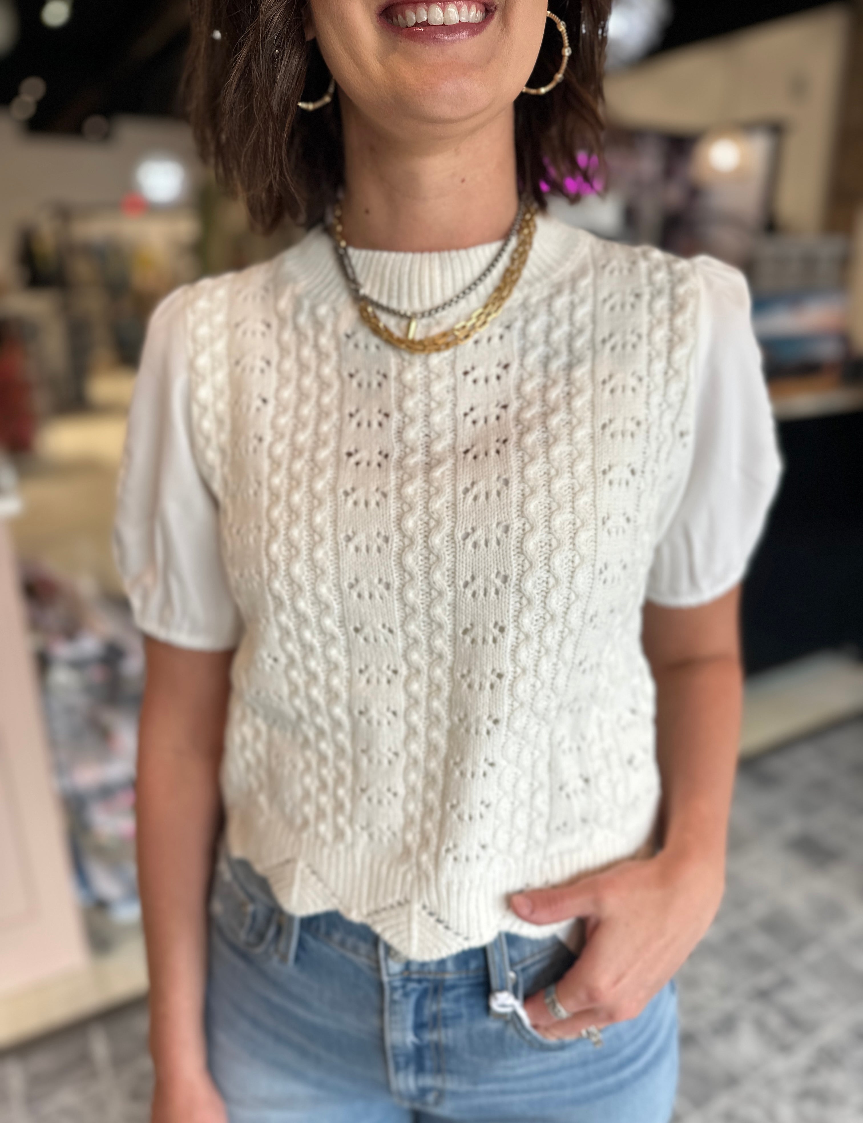 The Jenna Short Sleeve Sweater