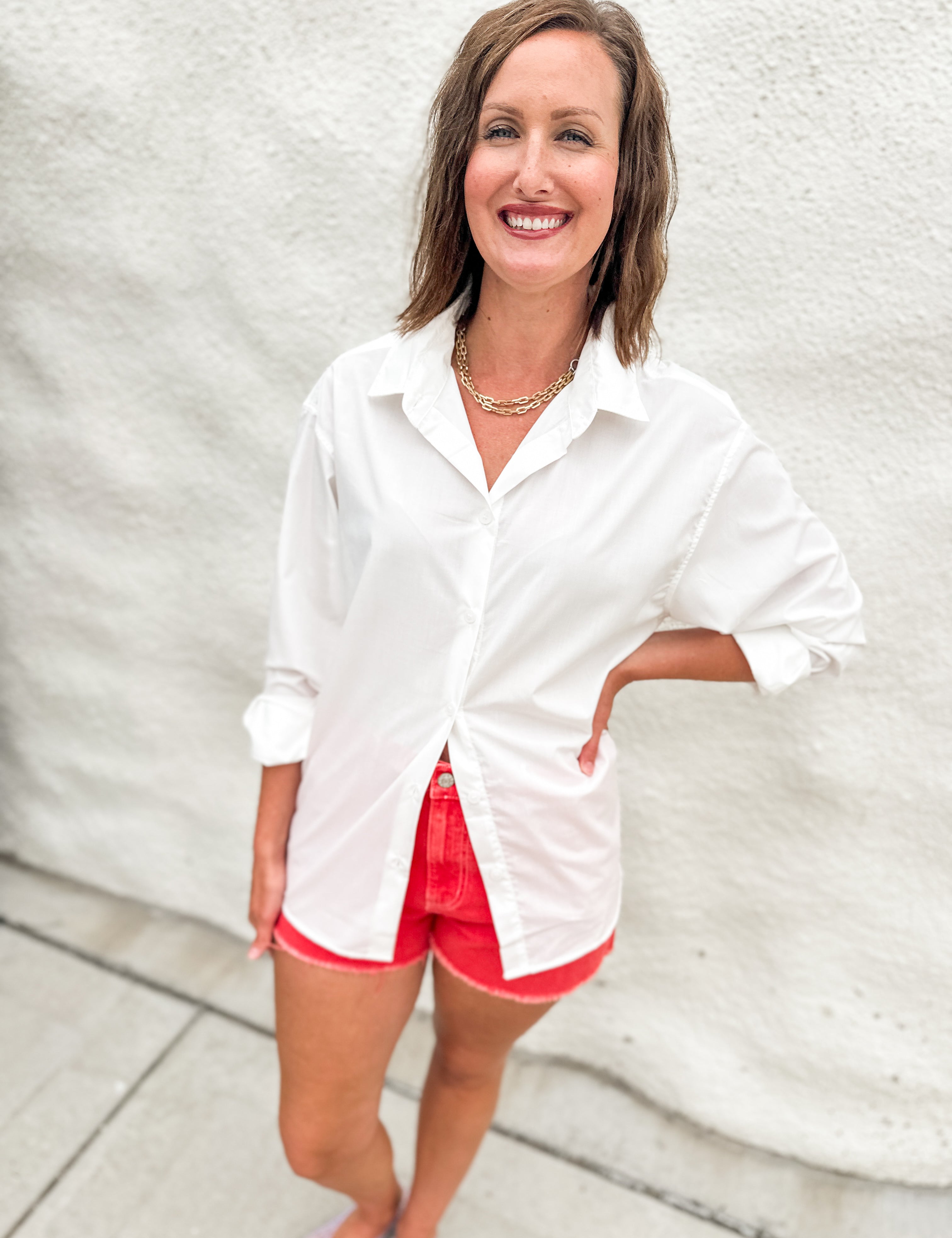 The Anna Twill Tape Detail Button Down
