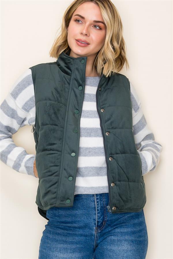 The Aida Mini Corduroy Puffer Vest