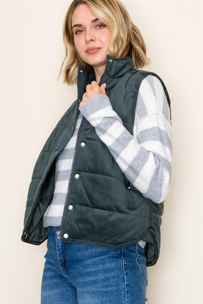 The Aida Mini Corduroy Puffer Vest