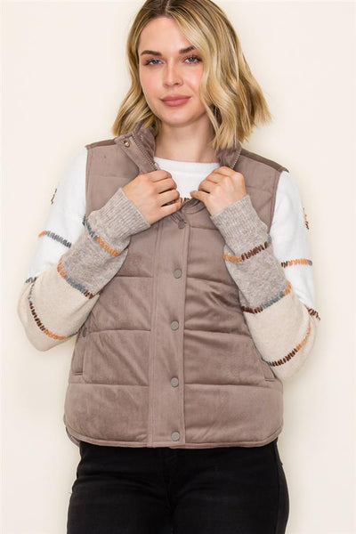 The Aida Mini Corduroy Puffer Vest