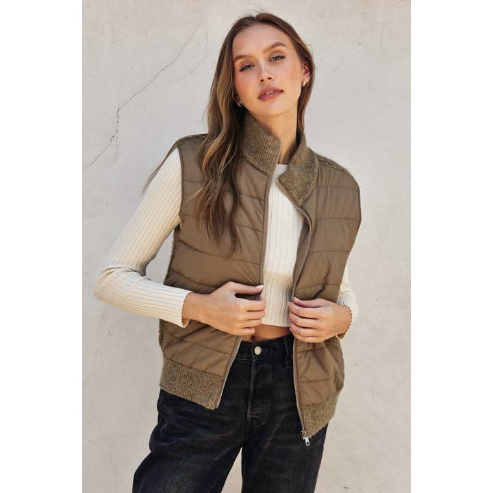 The Ellis Woven Knit Vest