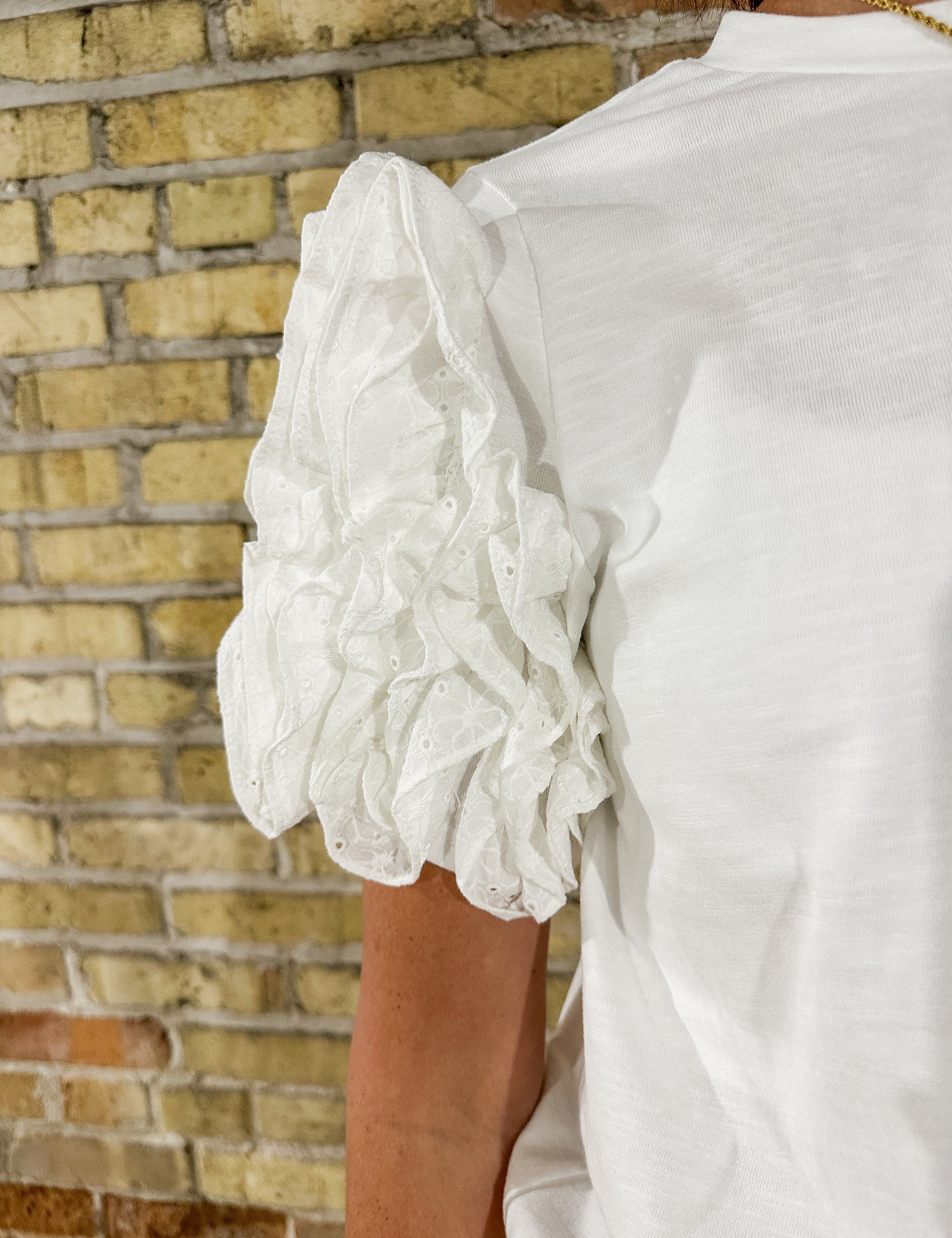 The Macy Ruffled Short Sleeve Top