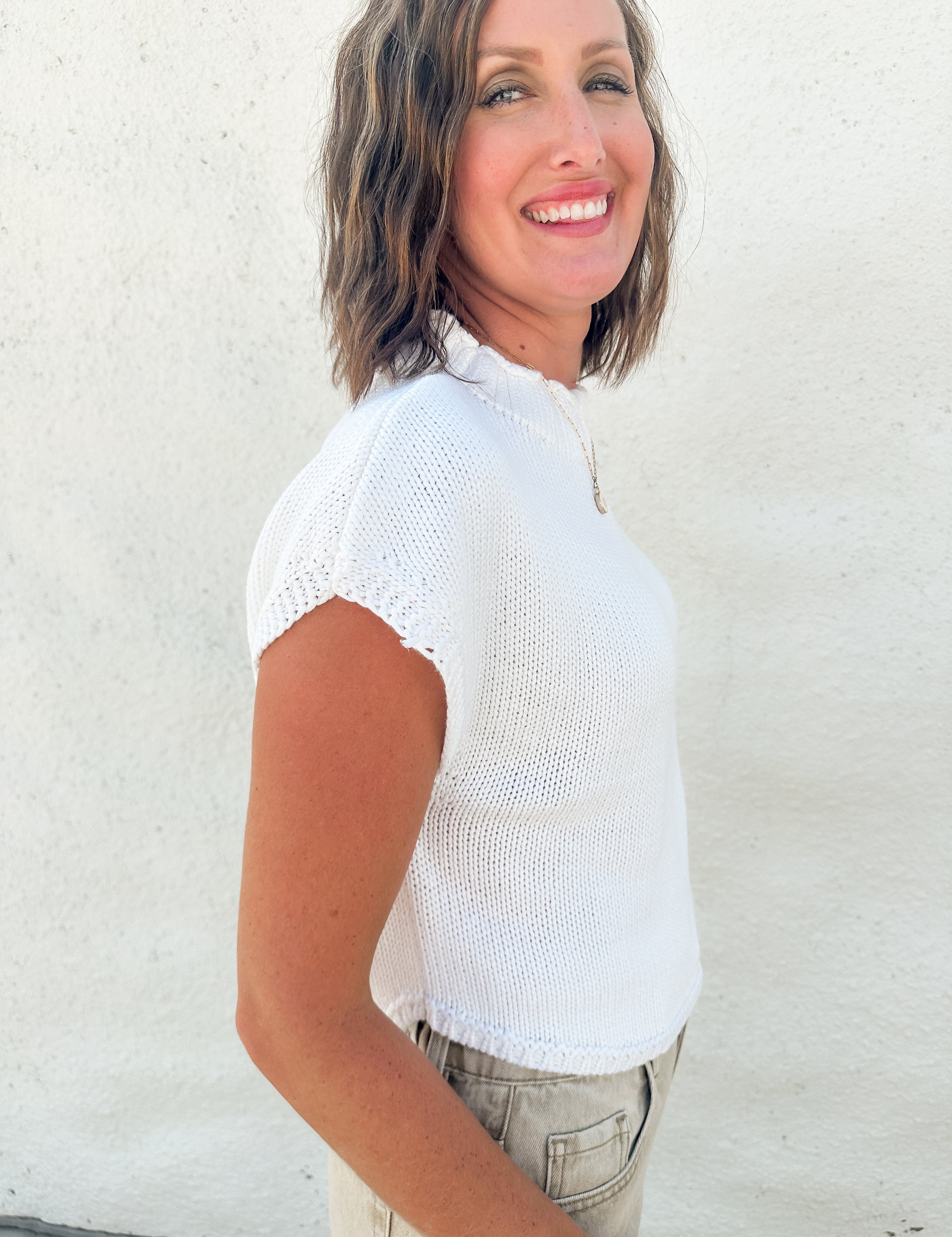 The Emily Cap Sleeve Sweater Tank