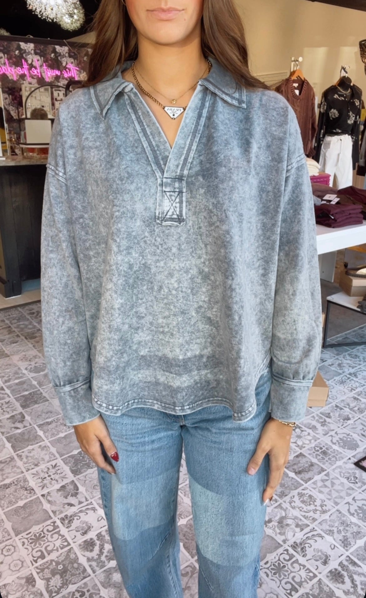 The Bianca Polo Knit Top