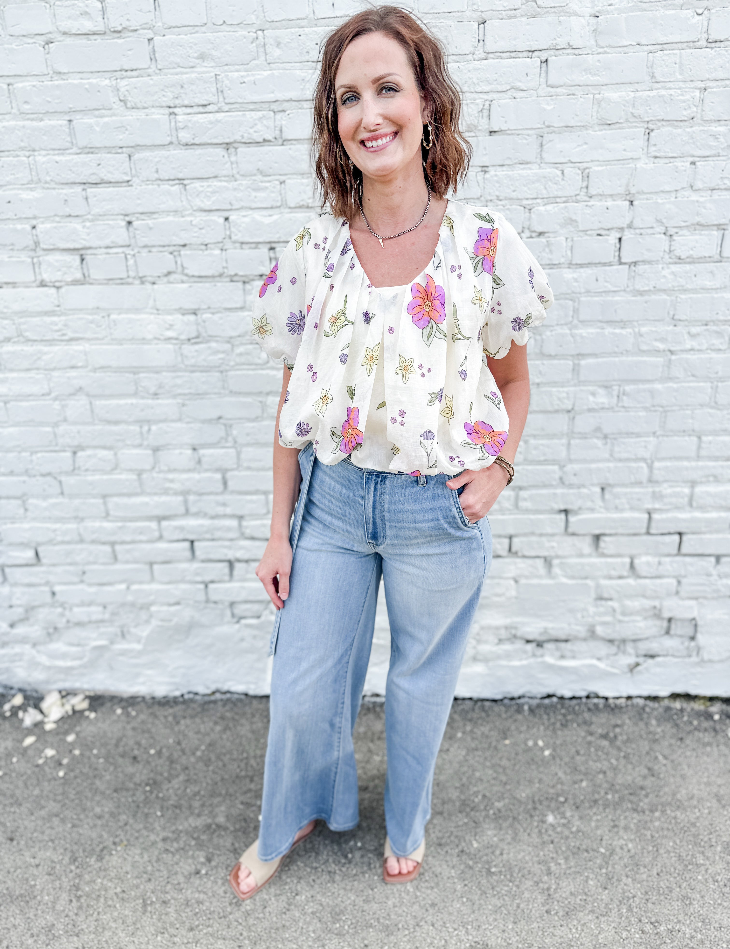 The Angela Floral Print Top