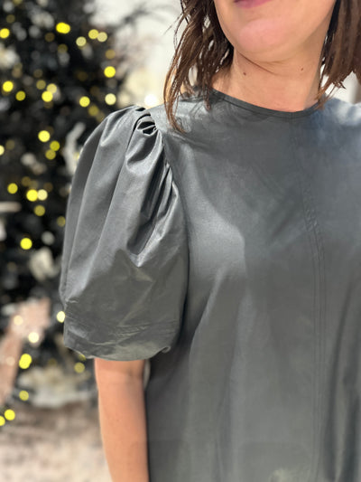 The Jaylene Faux Leather Tunic Dress