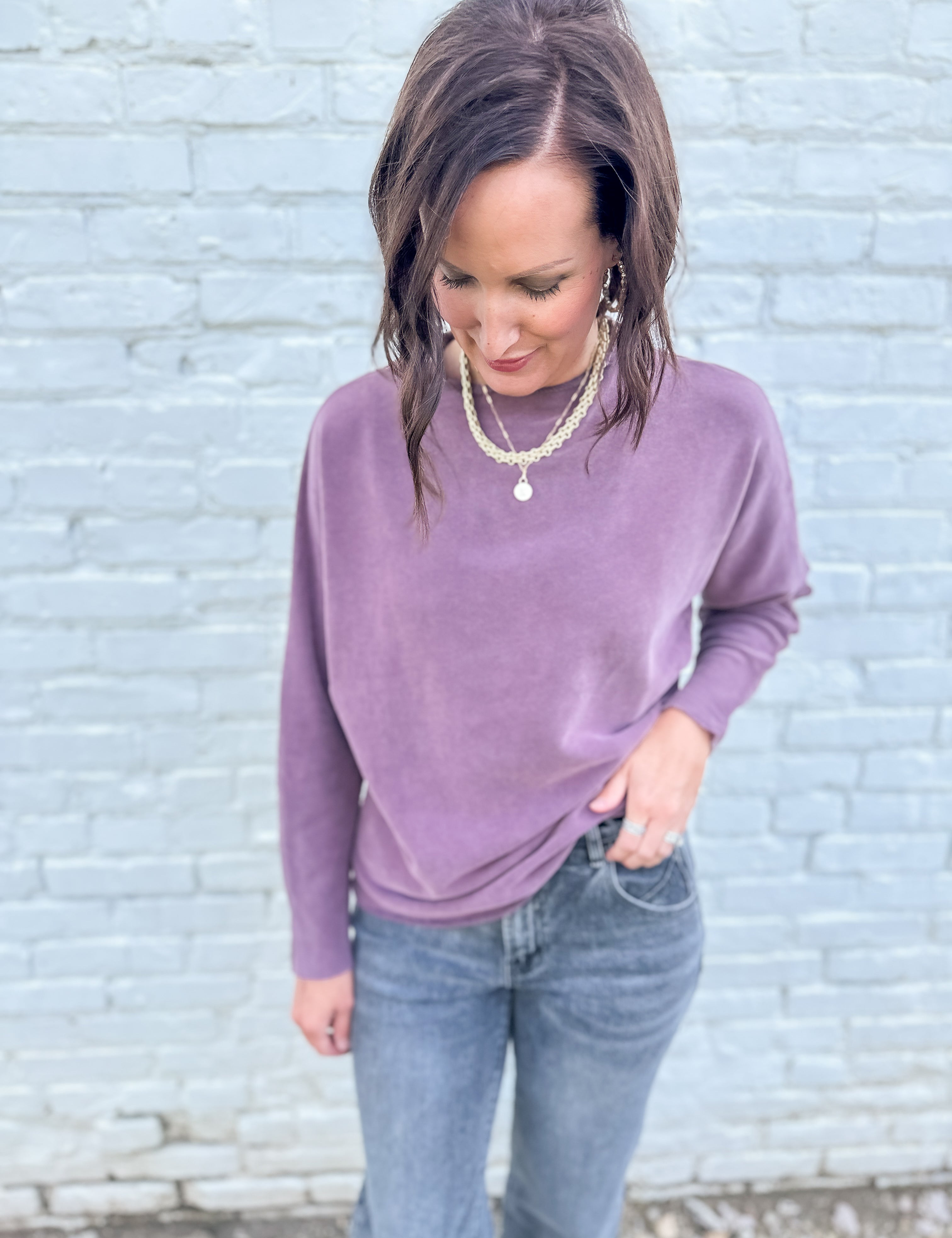 The Terry James Dolman Sleeve Pullover by Hello Nite