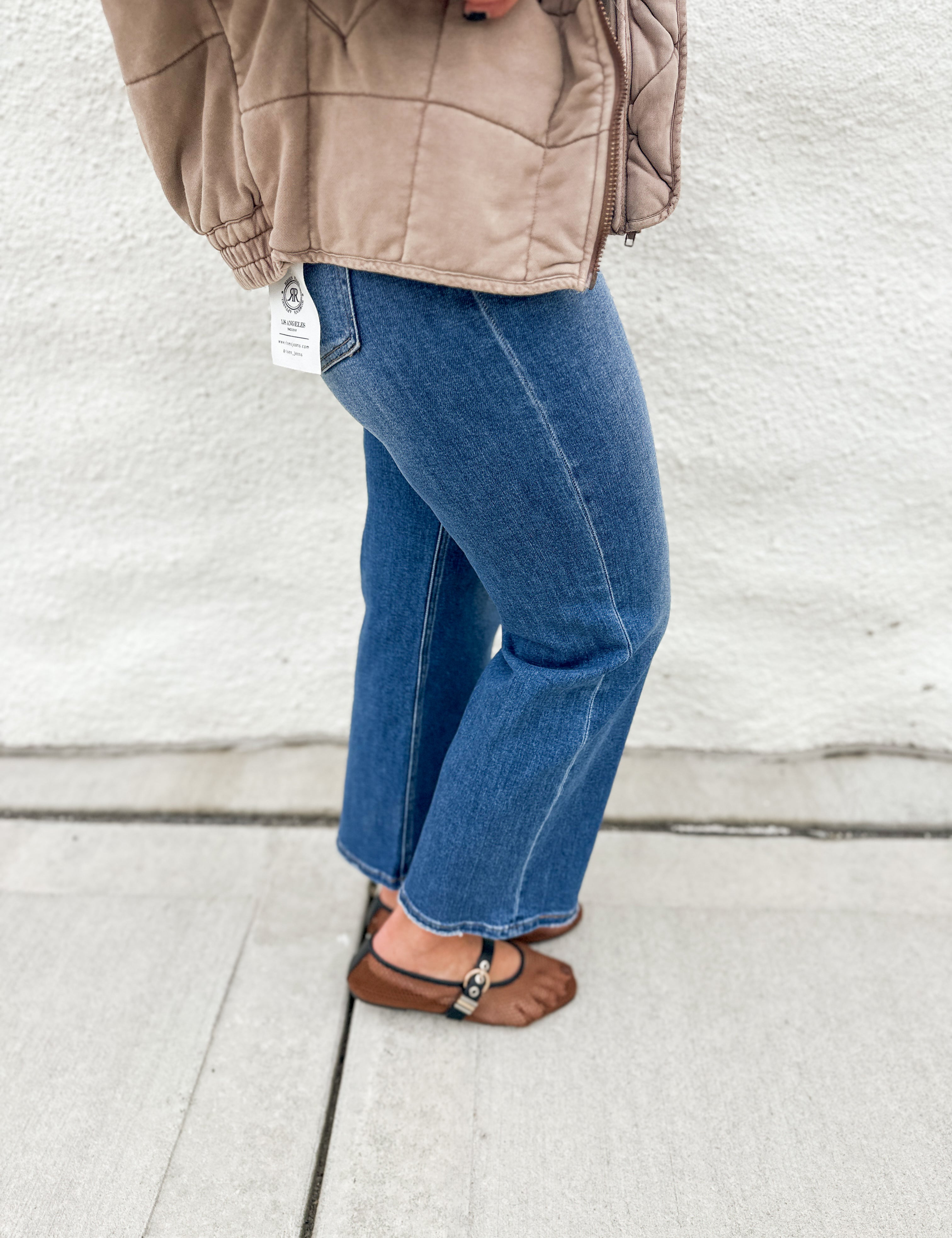 The Sienna Mid Rise Crop Wide Leg by Risen Denim