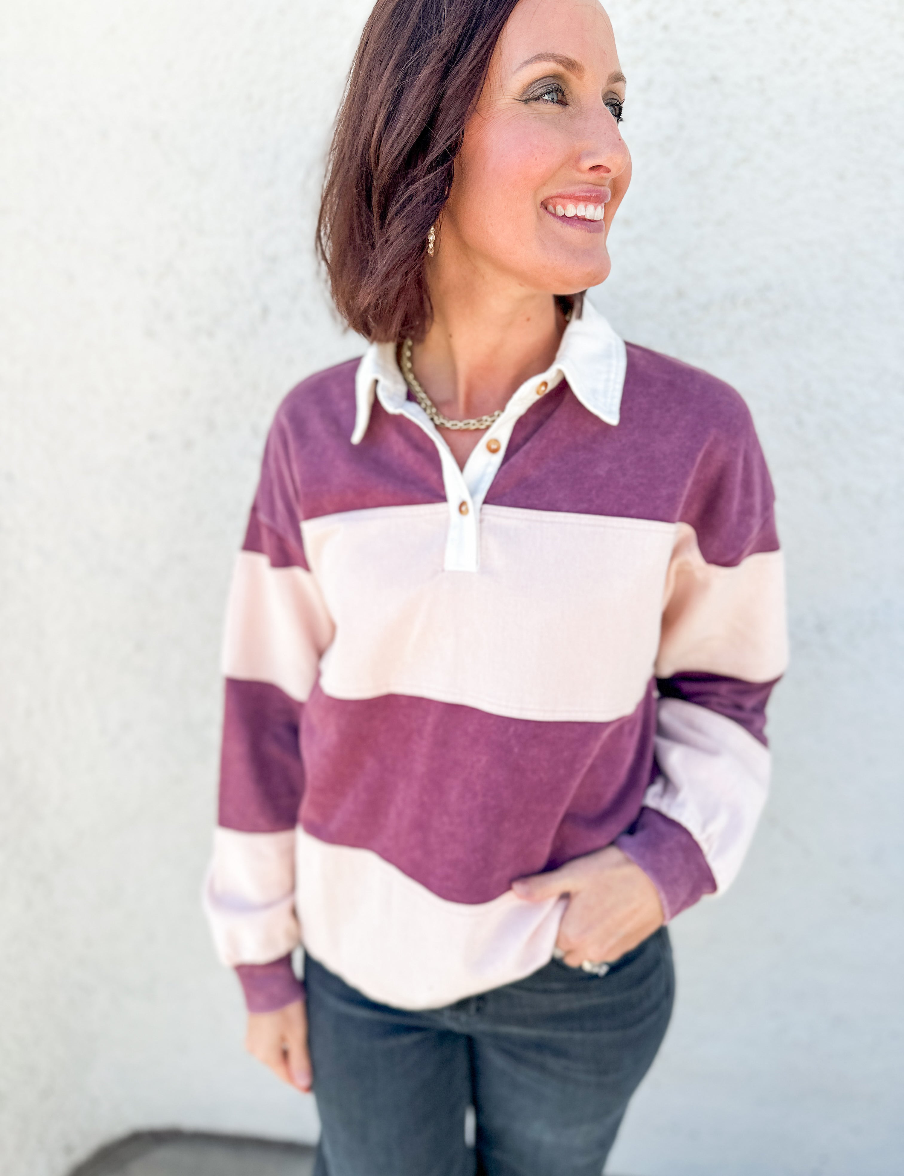 The Birdie Rugby Stripe Pullover