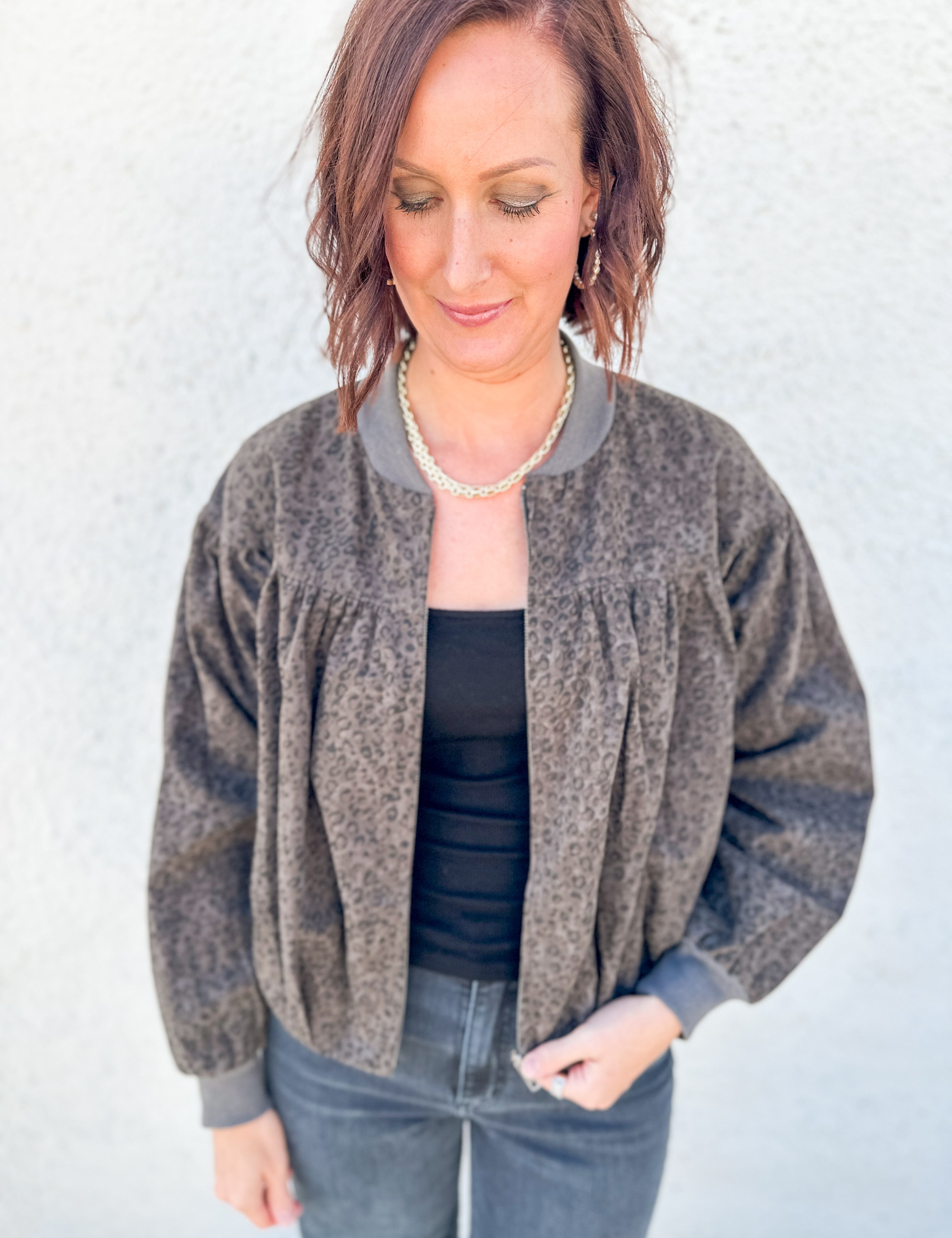 The Gabriella Vintage Denim Bubble Hem Jacket
