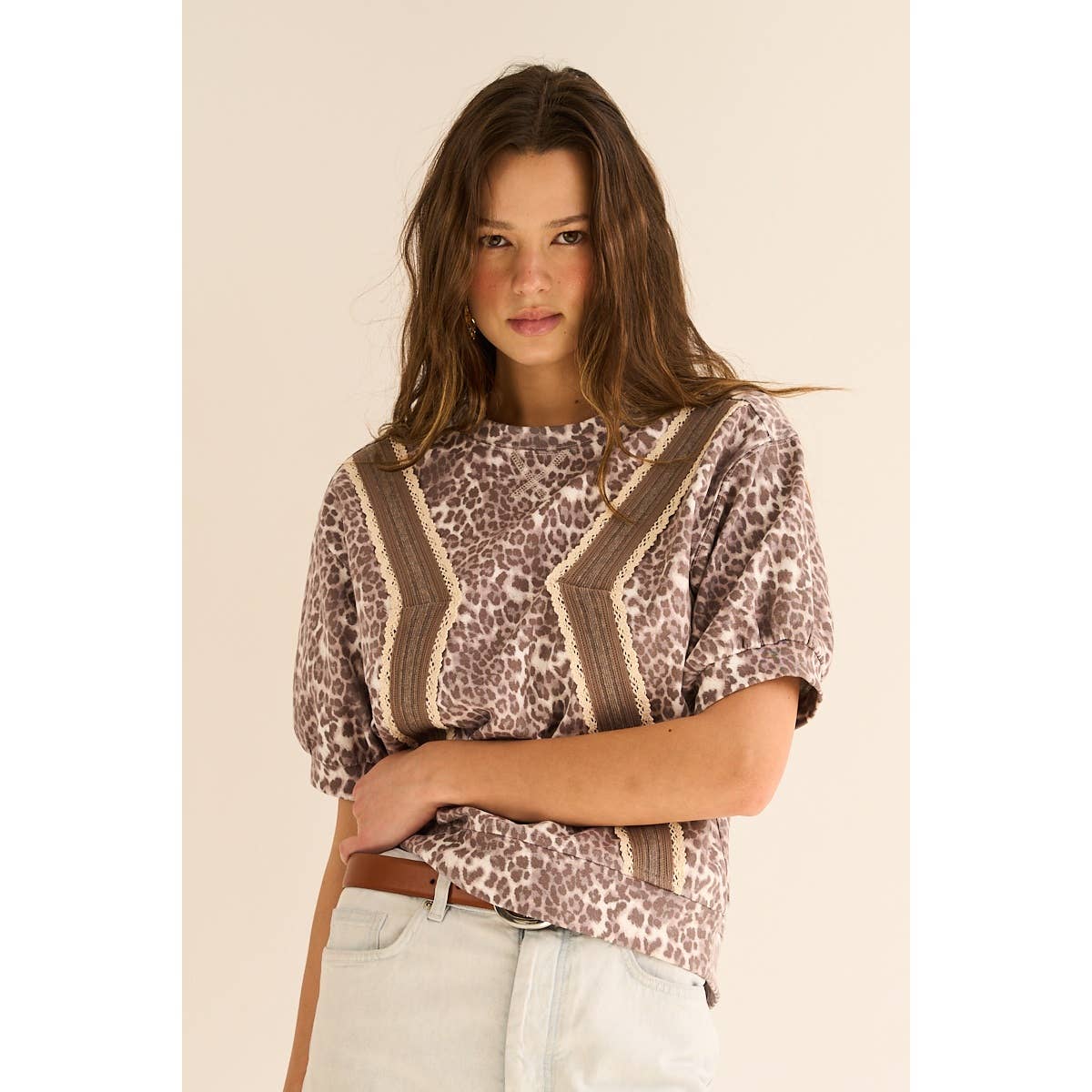 The Leopard Puff Sleeve Knit Top
