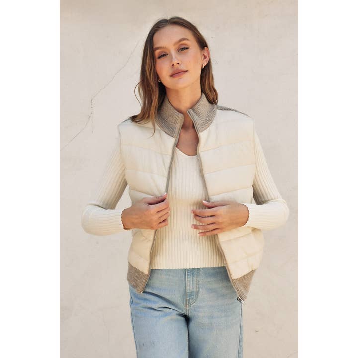 The Ellis Woven Knit Vest