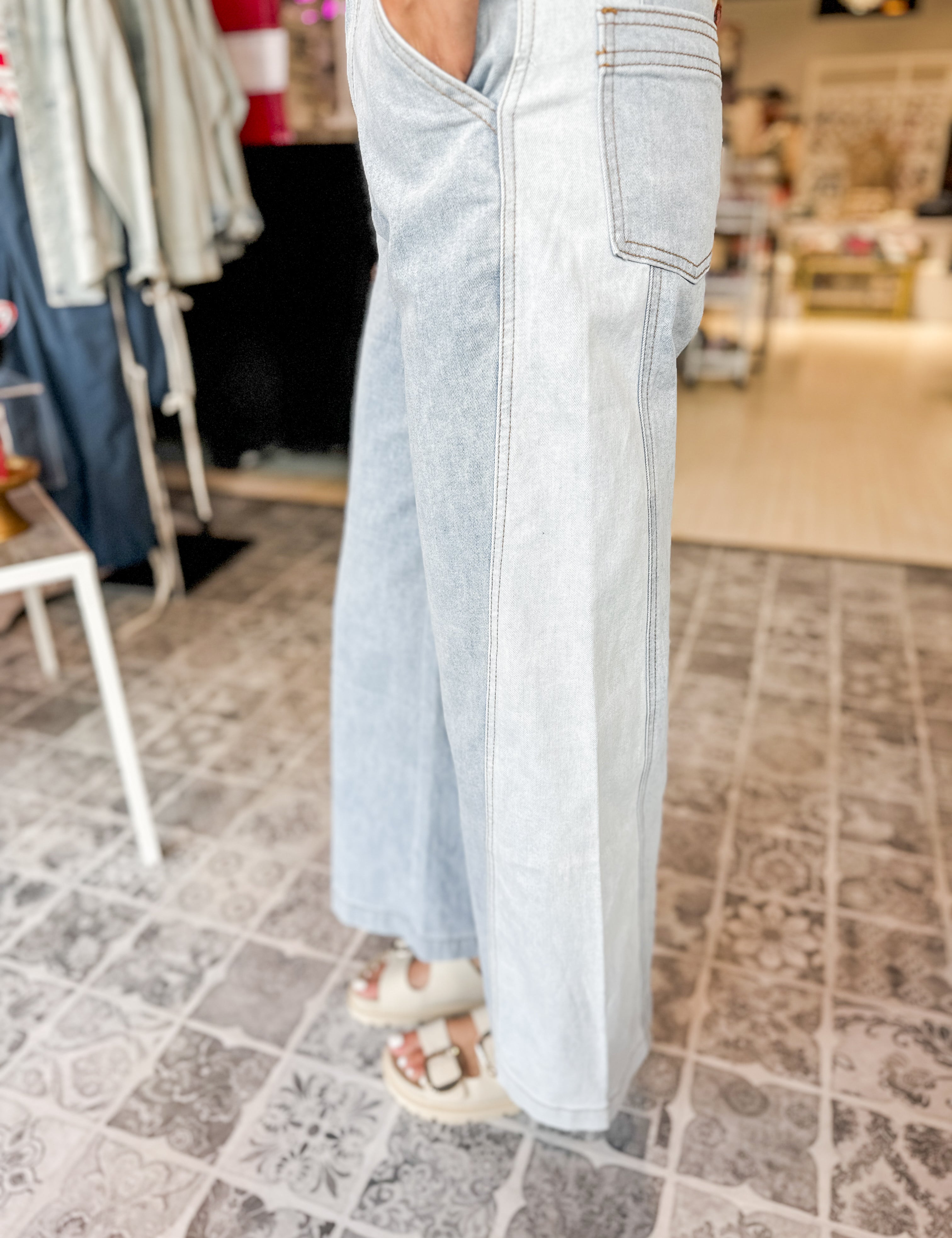 The Delila Color Block Wide Leg Pant