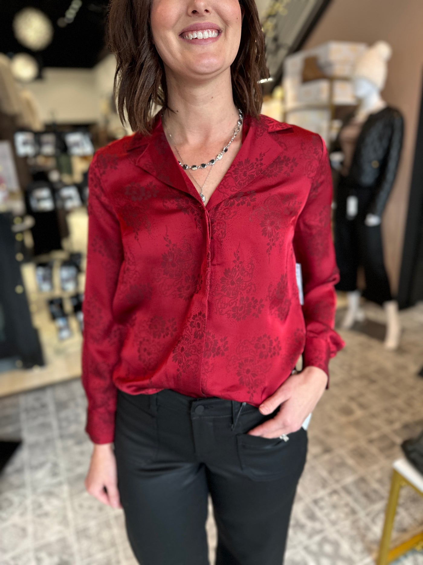 LIVERPOOL The Floral Top with Hidden Placket