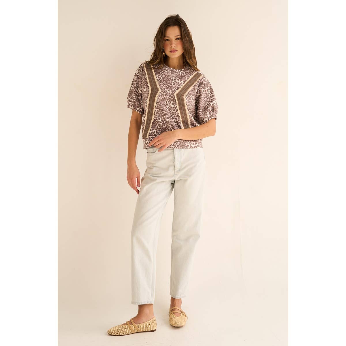 The Leopard Puff Sleeve Knit Top