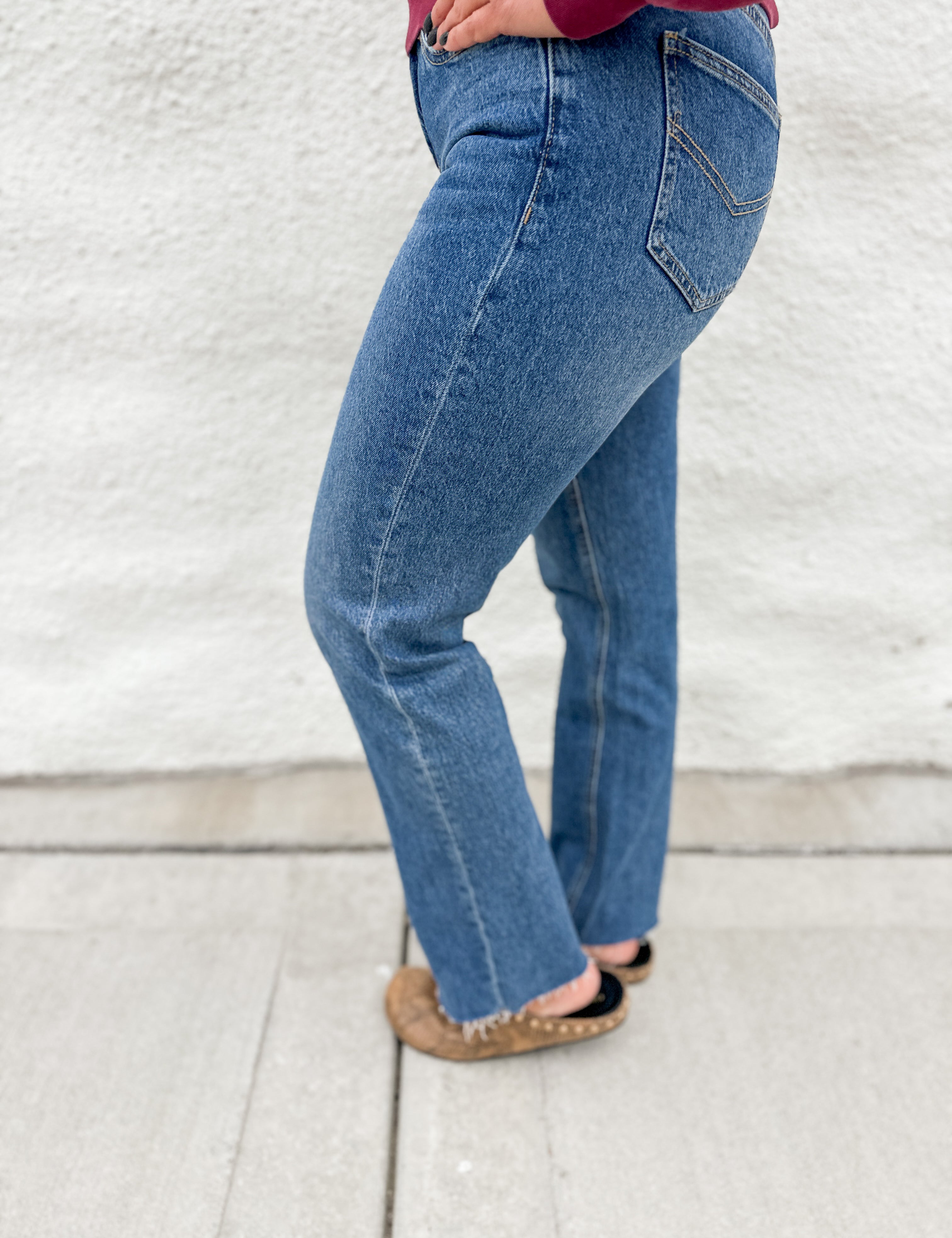 The Marlowe Mid Rise Straight Leg by Mica Denim