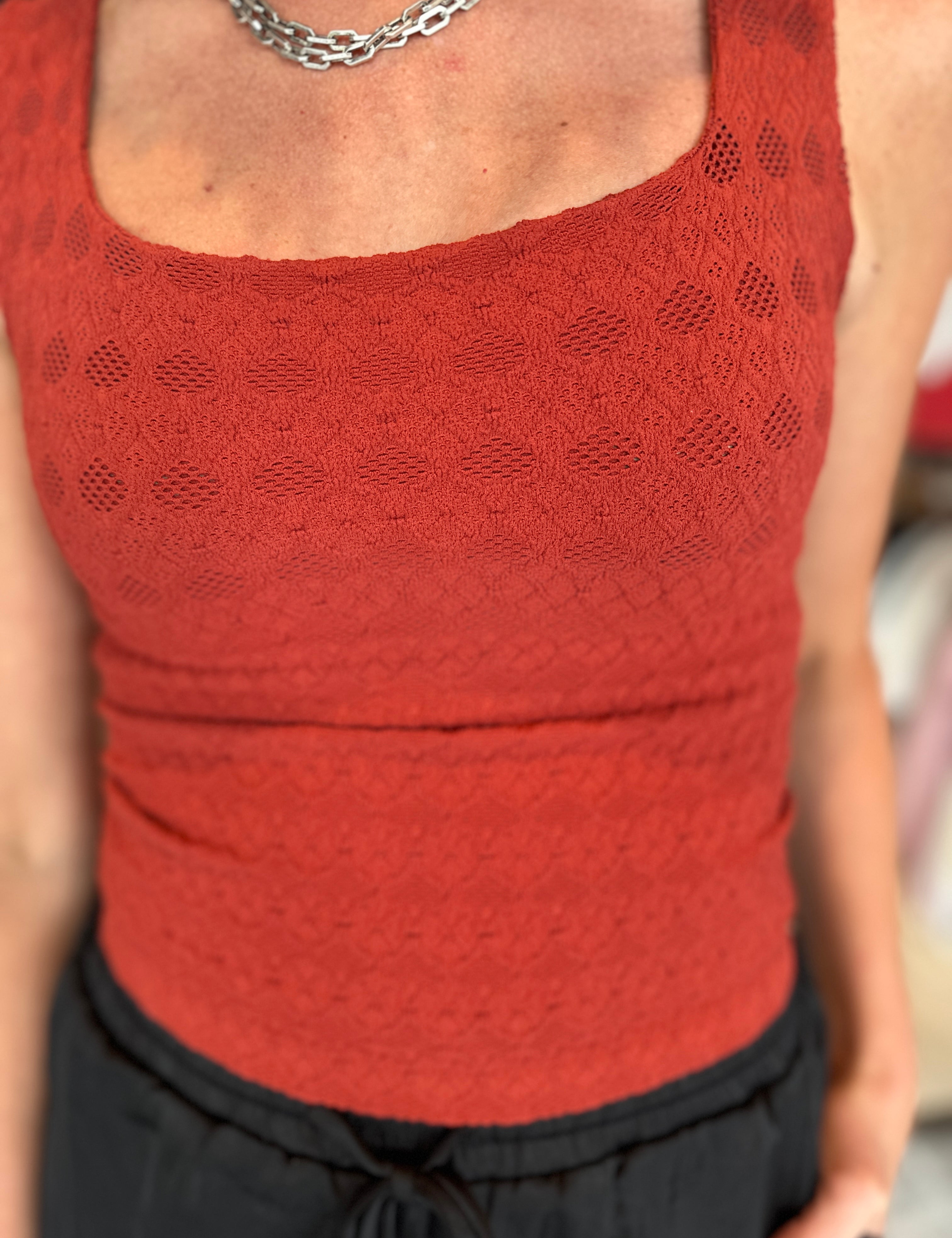 The Addie Lace Textured Square Top by NikiBiki