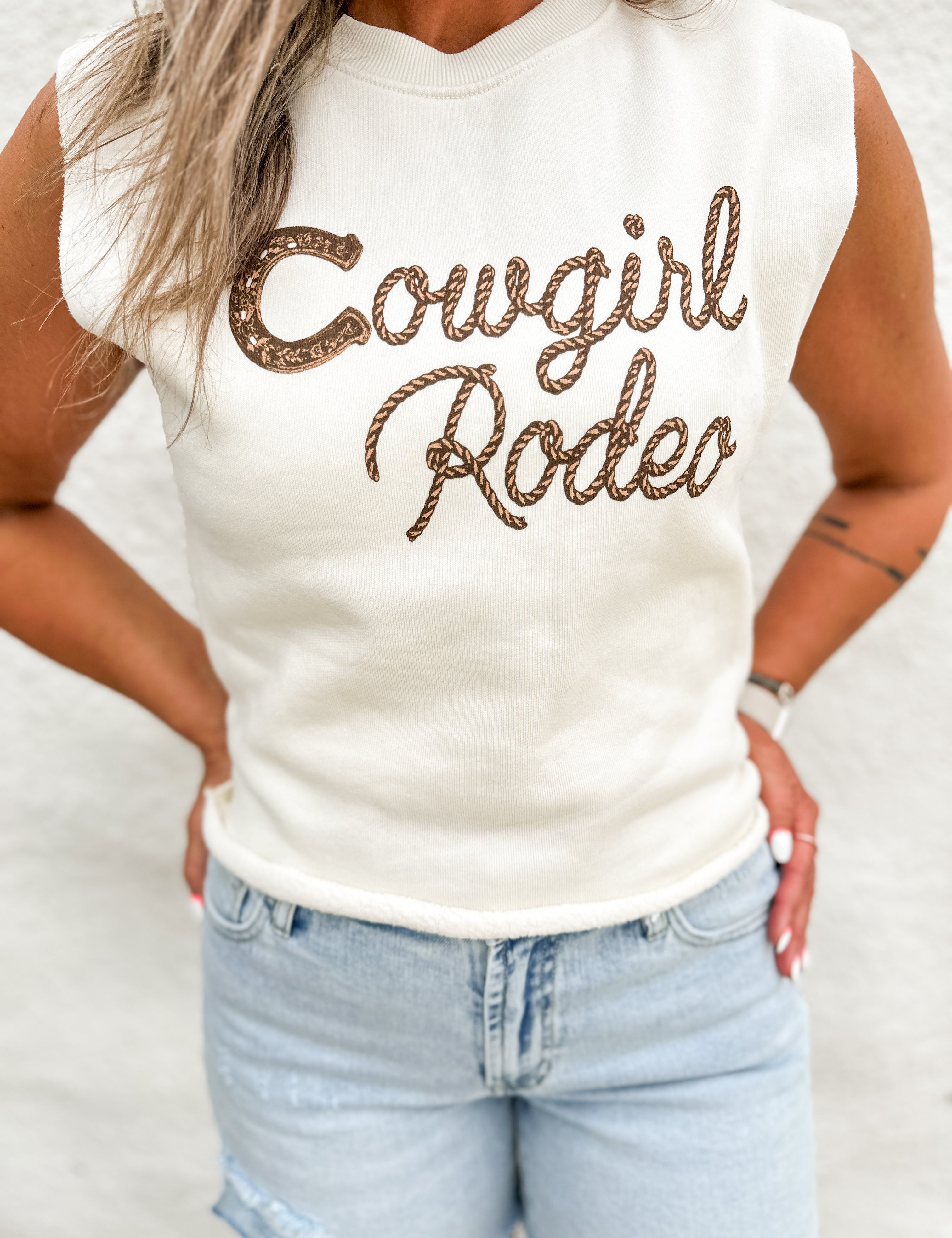 The Annie Cowgirl Rodeo Sweatshirt Tank