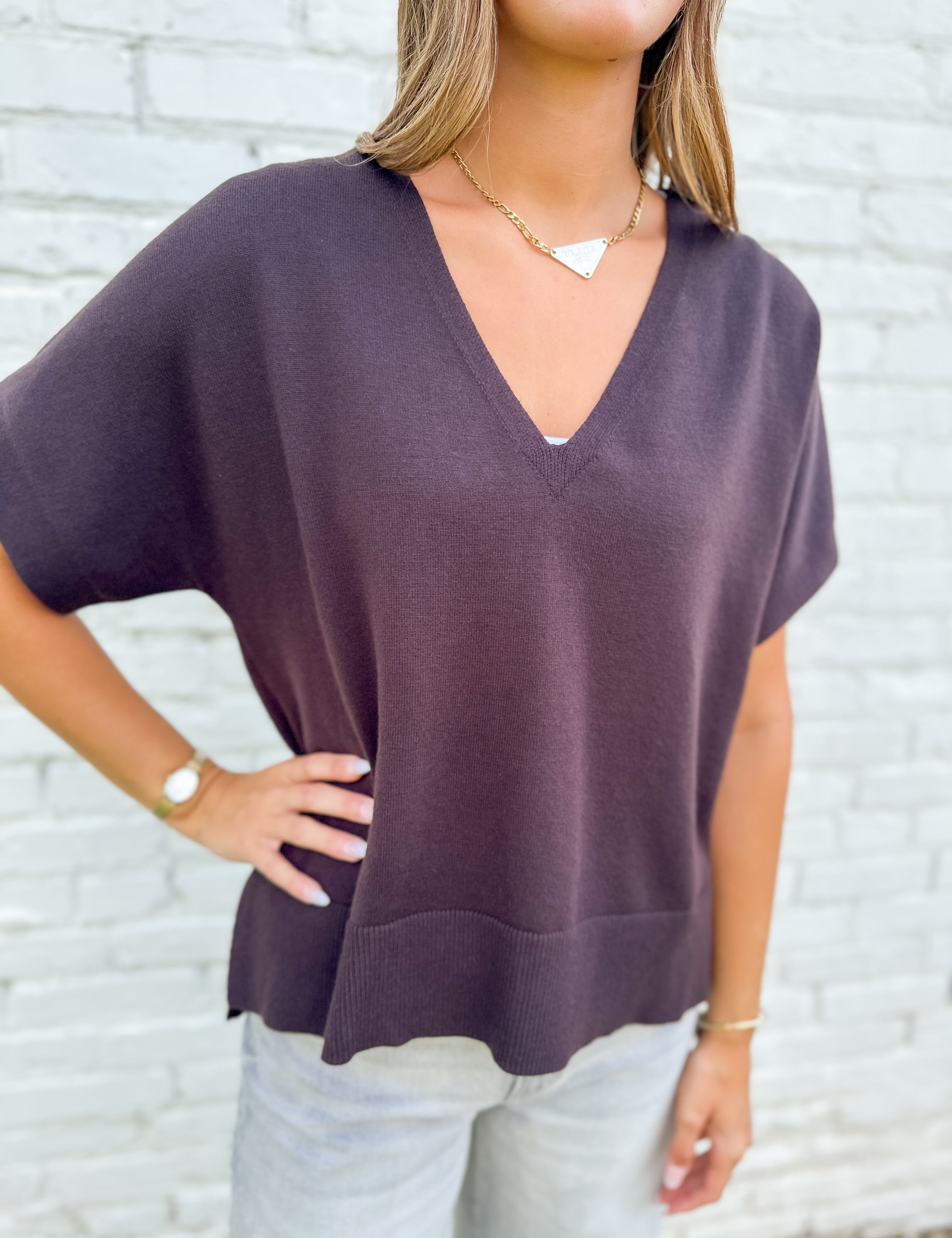 The Short Sleeve V-Neck Dolman Popover by Liverpool