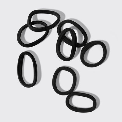 KITSCH The Recycled Seamless Hair Elastics 8pc Set- Black
