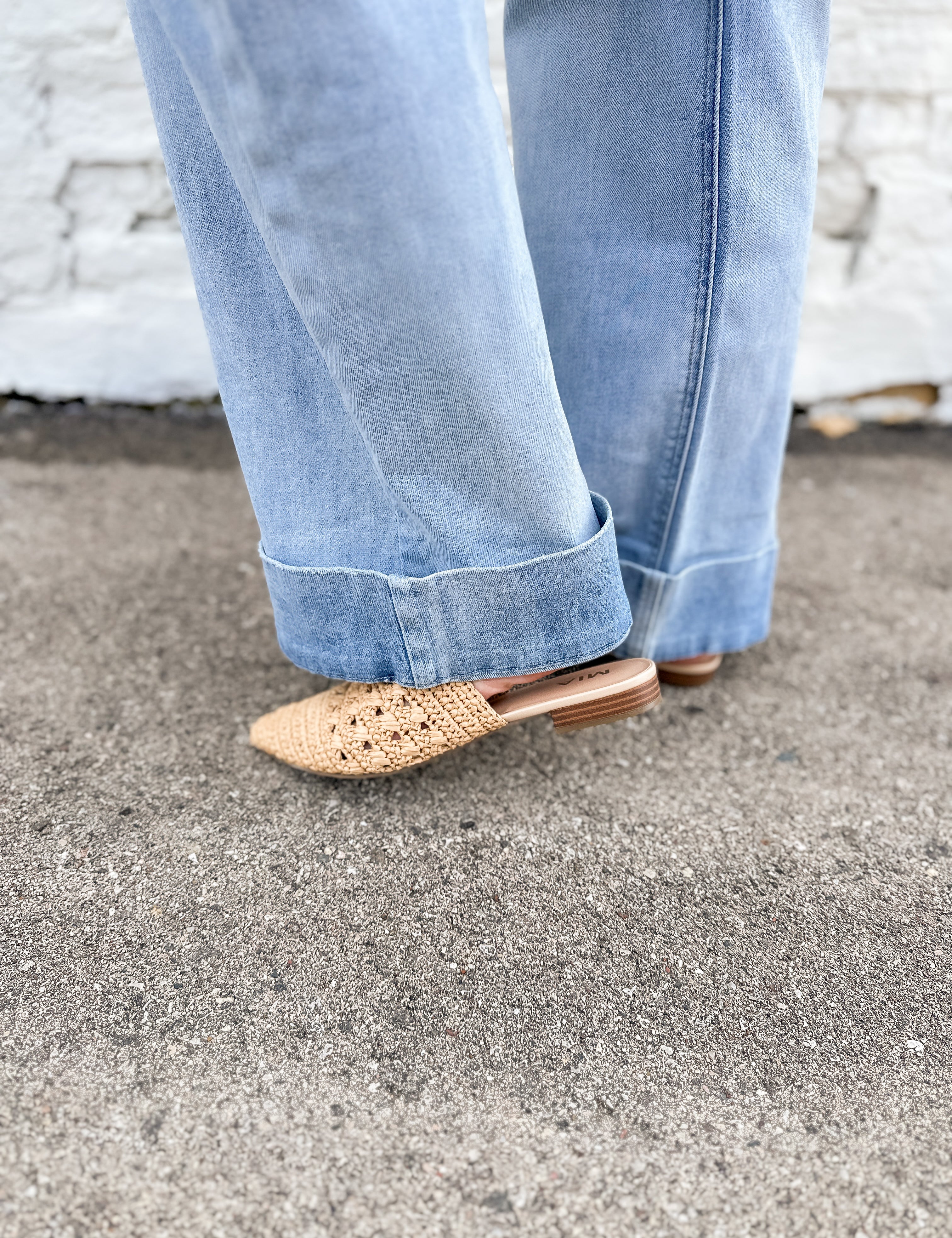 RISEN The Layken High Rise Ankle Wide Cuffed Jean