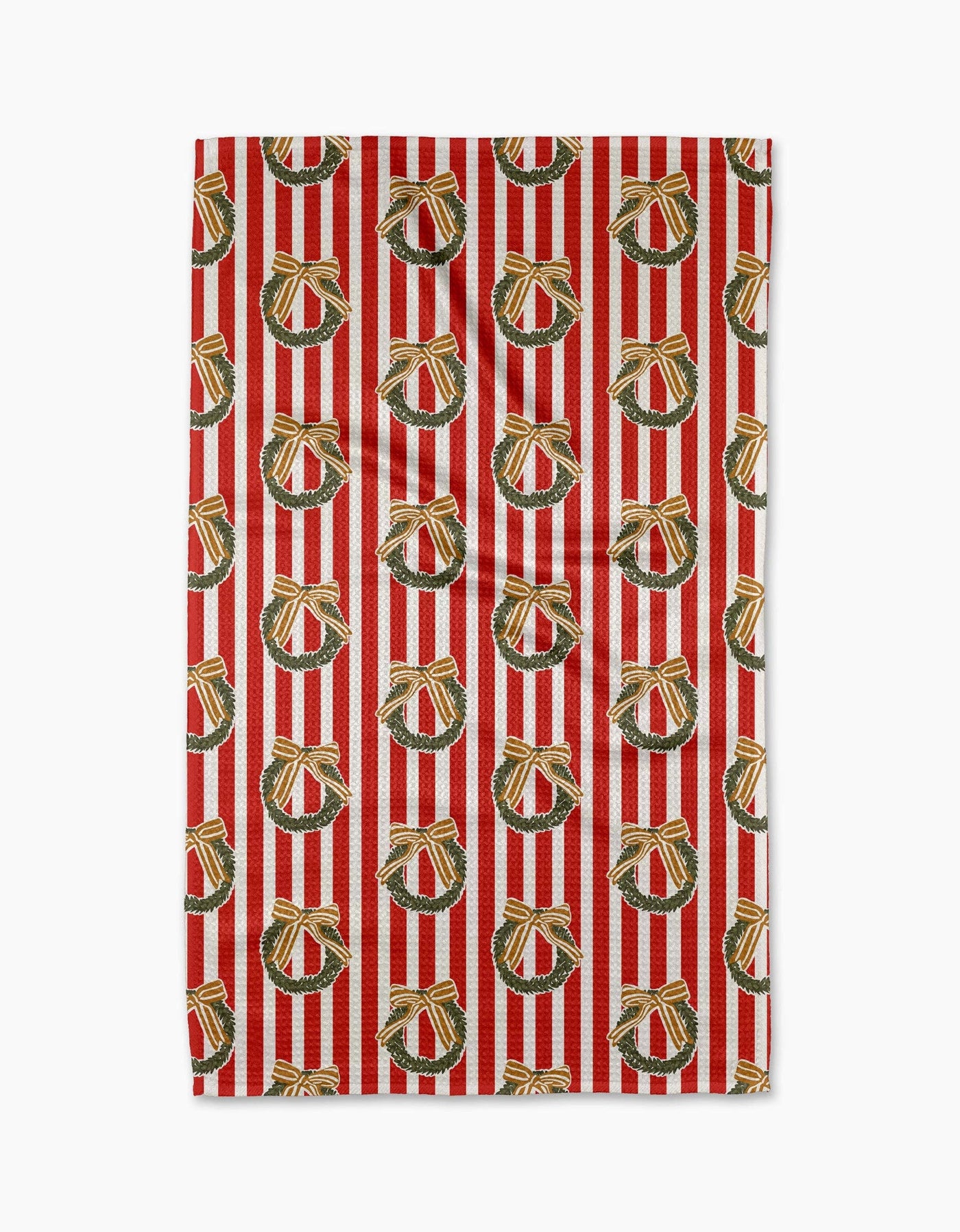 Red Wreaths Tea Towel